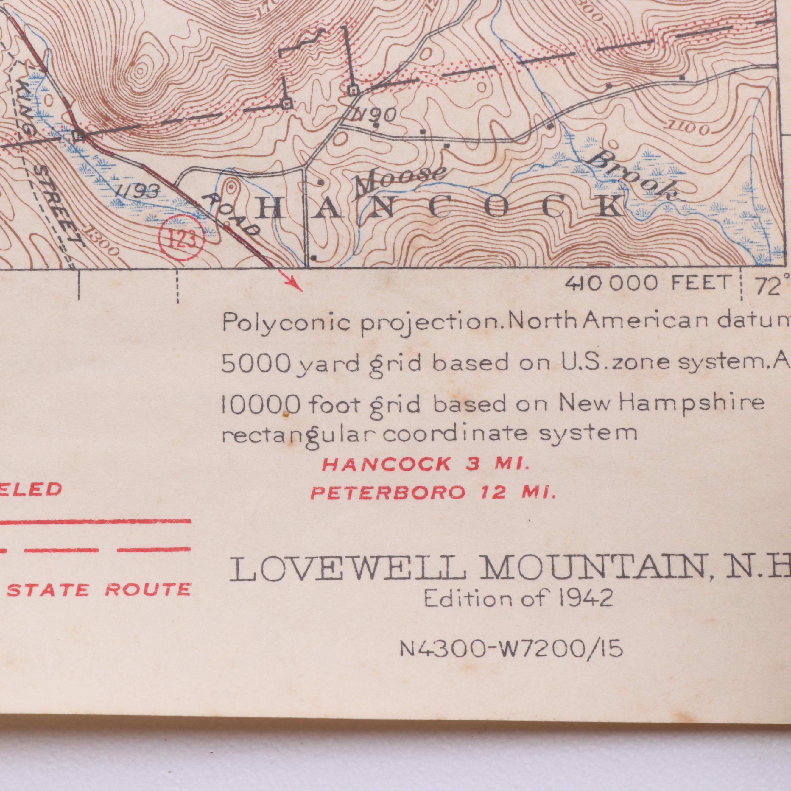 Massachusetts and New Hampshire Topographical Maps, 1940s