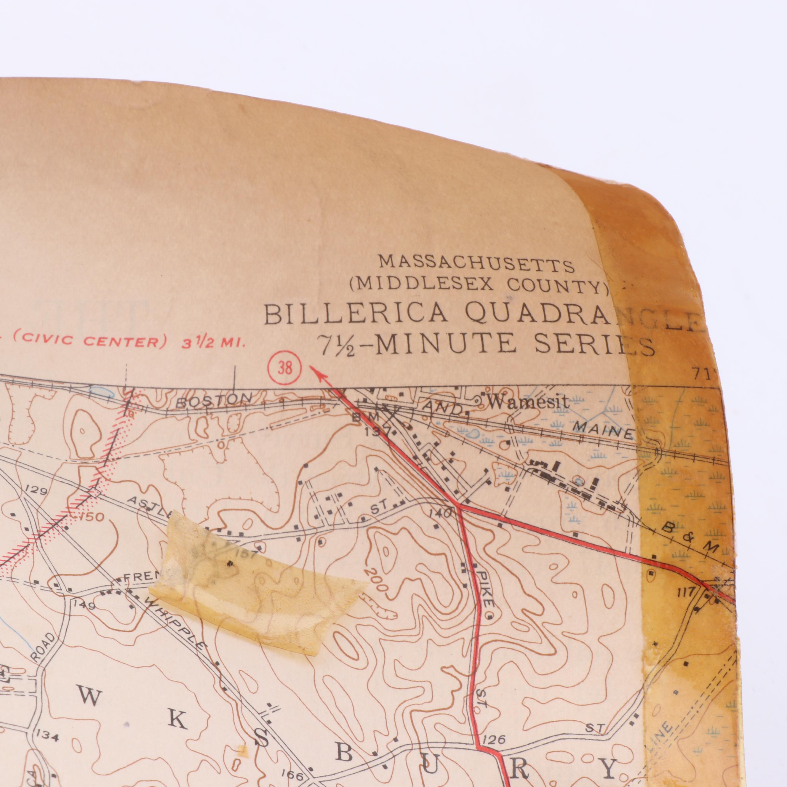 Massachusetts and New Hampshire Topographical Maps, 1940s