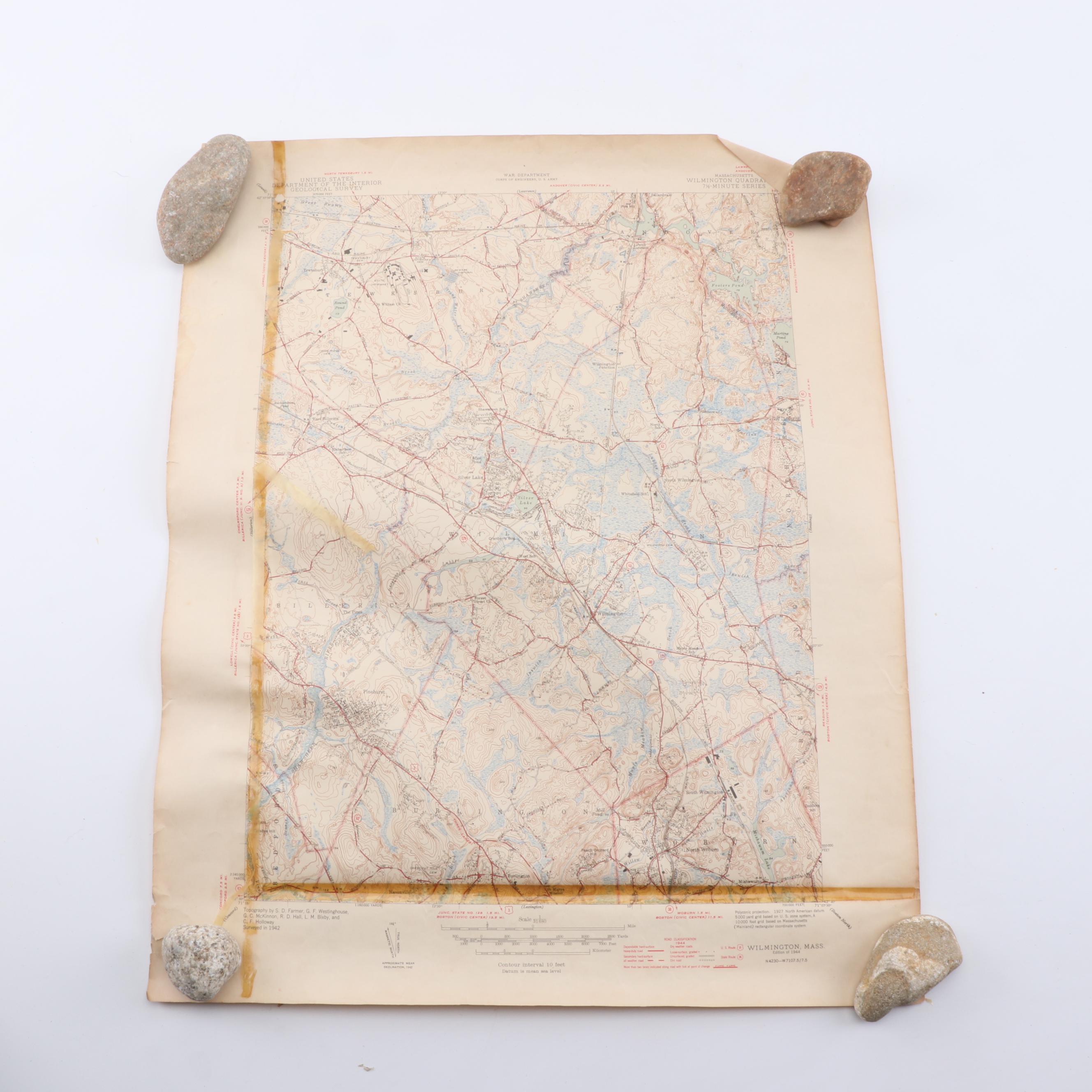 Massachusetts and New Hampshire Topographical Maps, 1940s