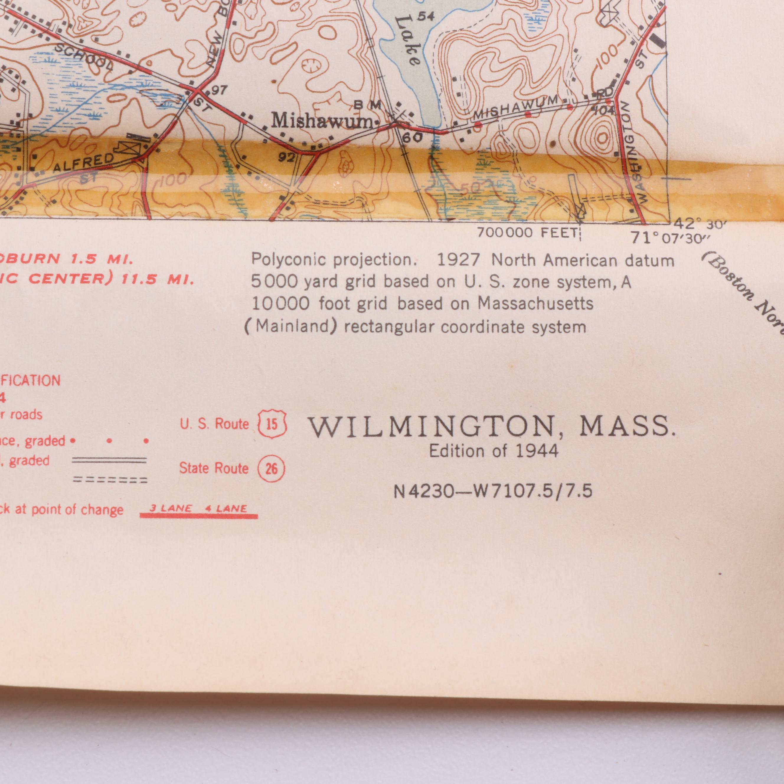 Massachusetts and New Hampshire Topographical Maps, 1940s