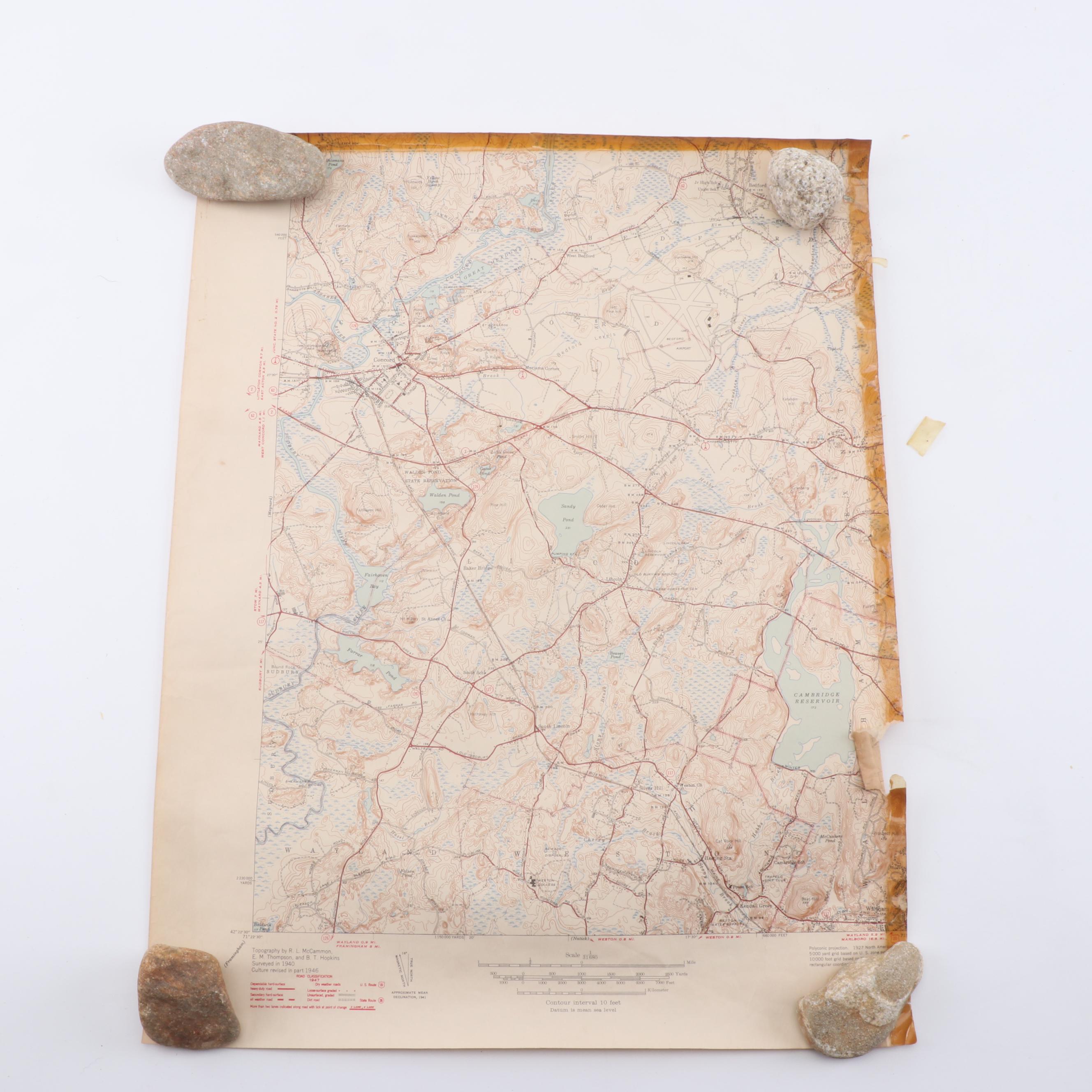 Massachusetts and New Hampshire Topographical Maps, 1940s
