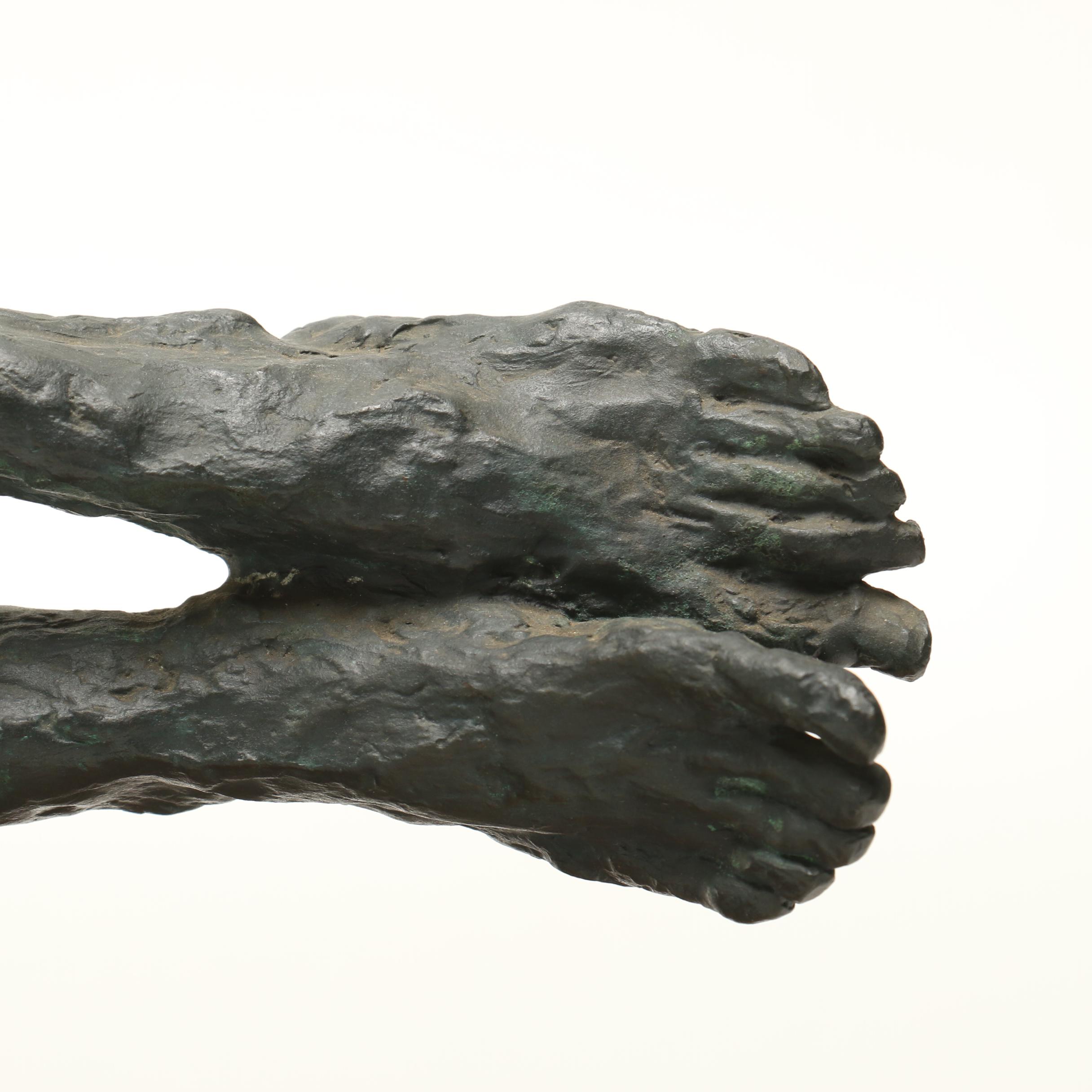 Trevor Southey Bronze and Walnut Sculpture "Earth Entry"