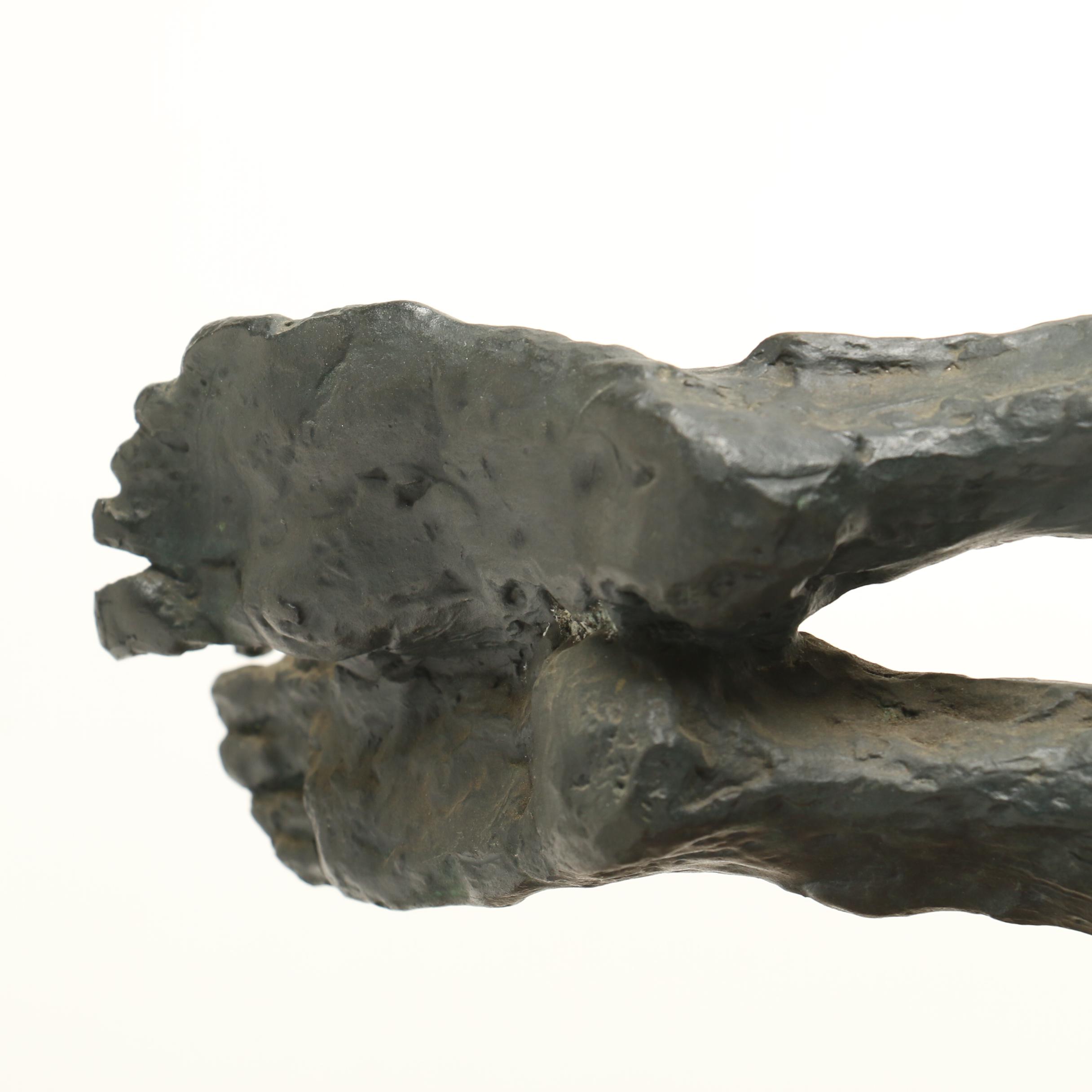 Trevor Southey Bronze and Walnut Sculpture "Earth Entry"