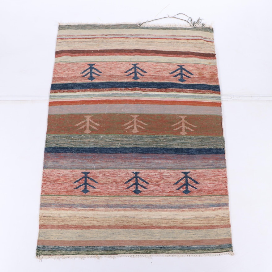 Handwoven Indian Pictorial Wool Rug