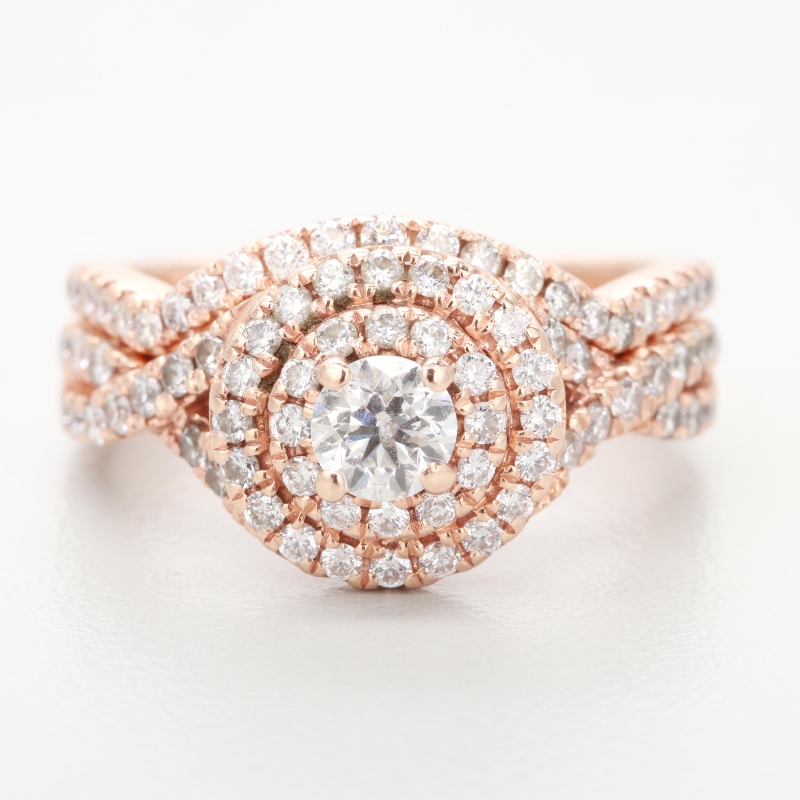 Neil Lane 14K Rose Gold Diamond Bridal Ring Set