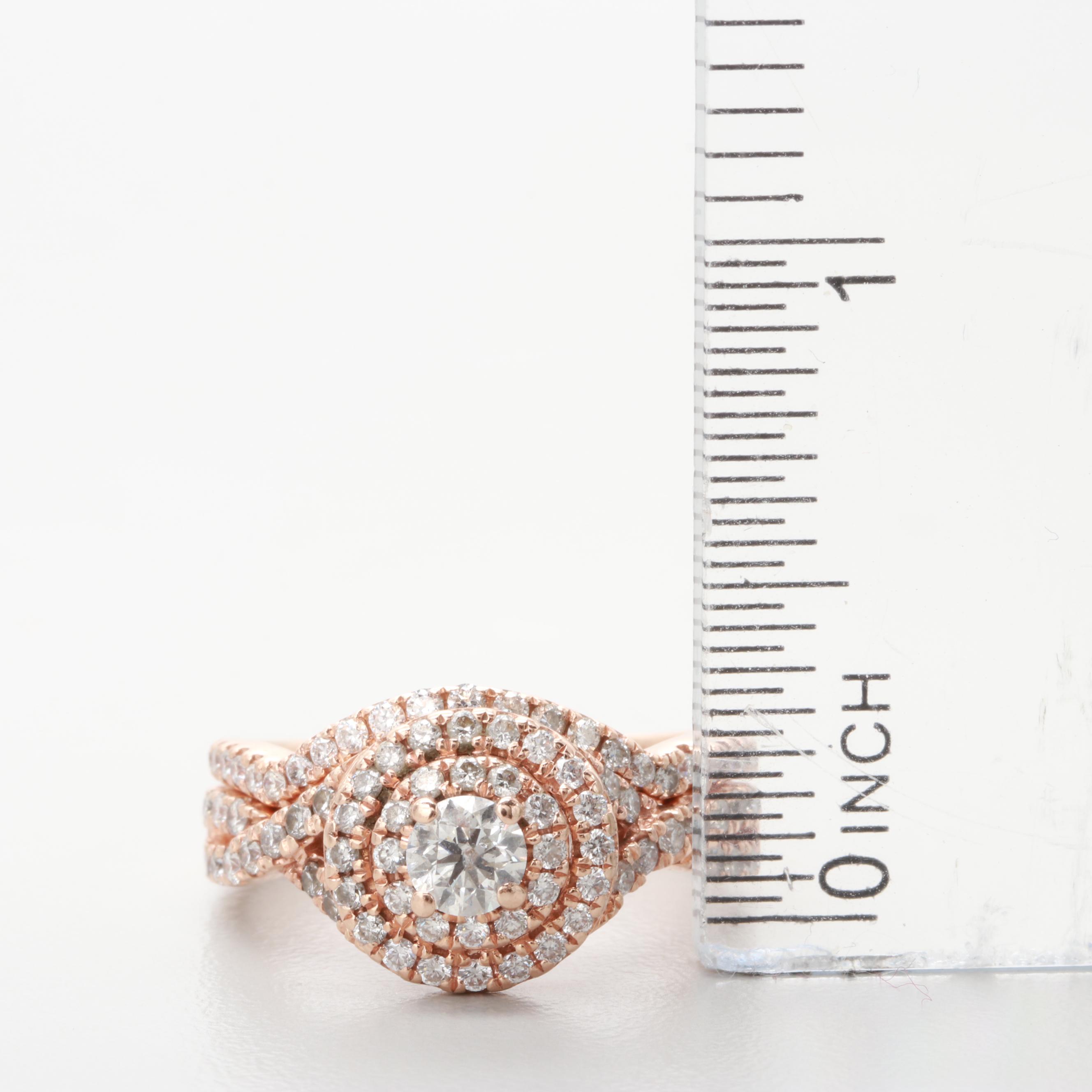 Neil Lane 14K Rose Gold Diamond Bridal Ring Set