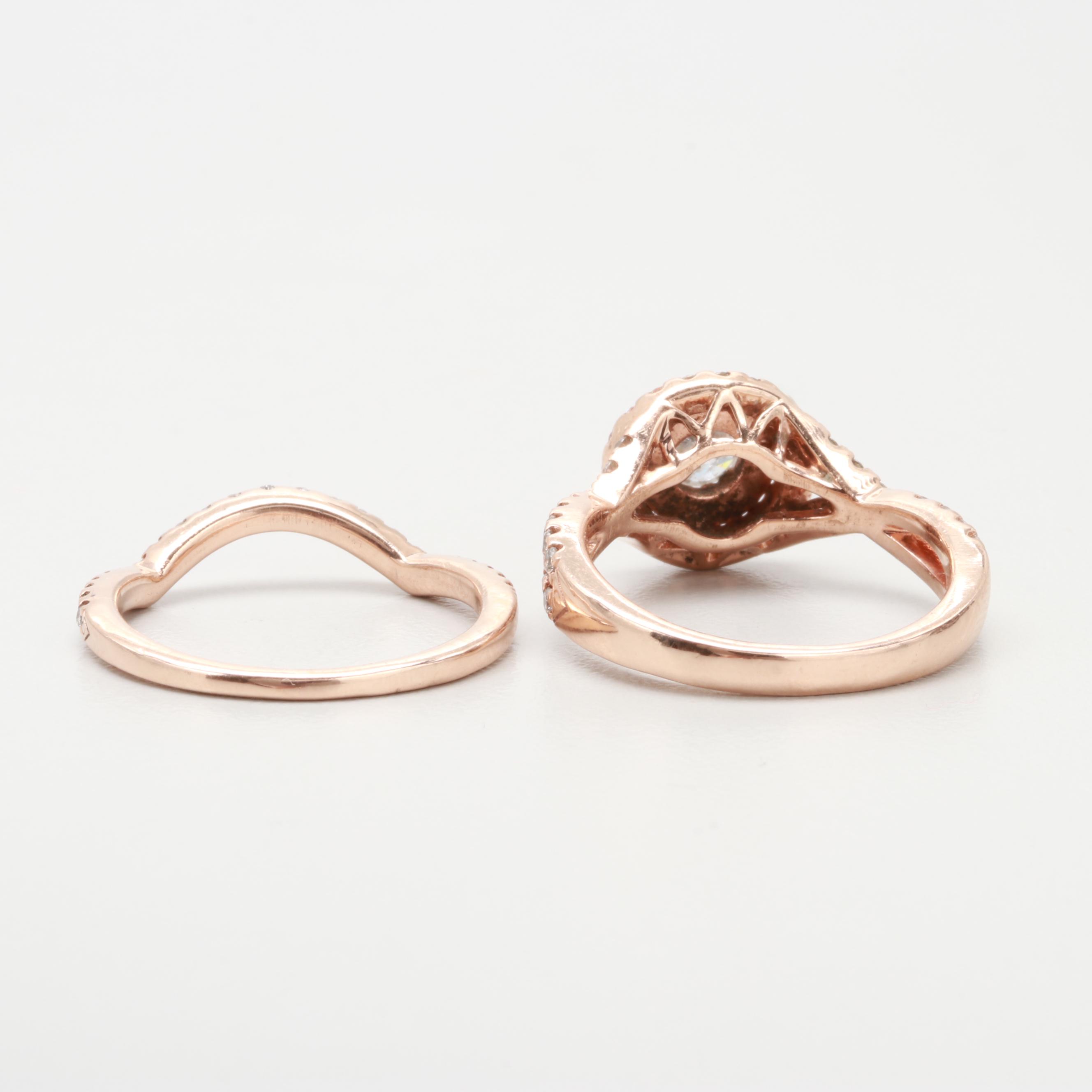 Neil Lane 14K Rose Gold Diamond Bridal Ring Set