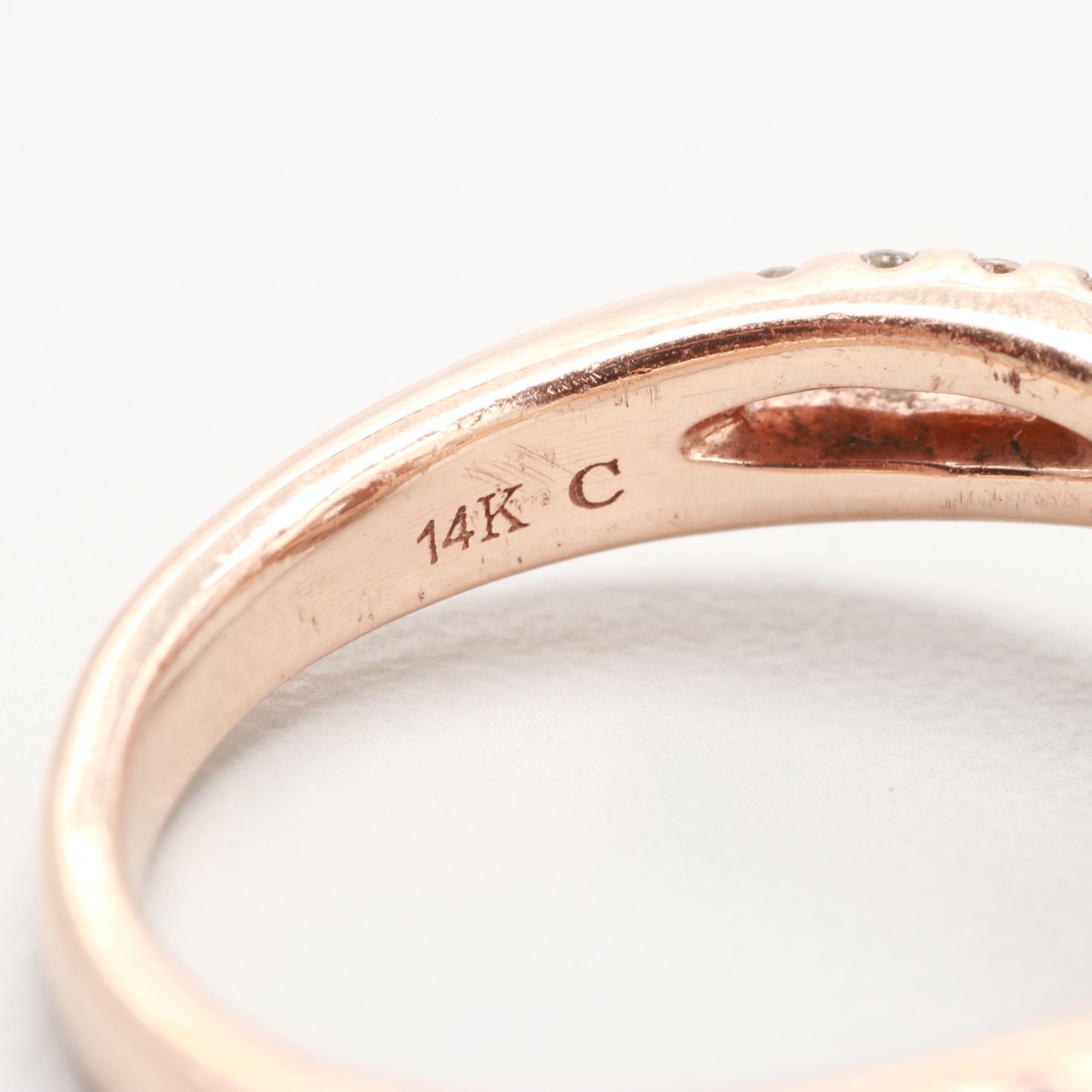 Neil Lane 14K Rose Gold Diamond Bridal Ring Set