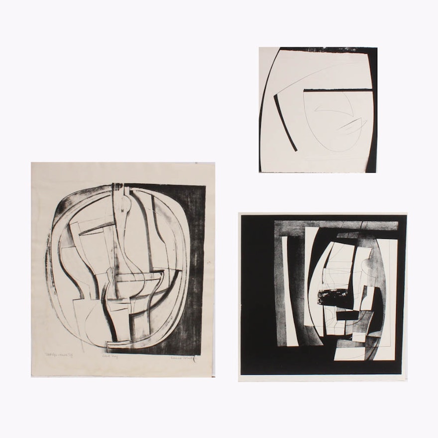 Donald Roberts Limited Edition 1960s Abstract Lithographs