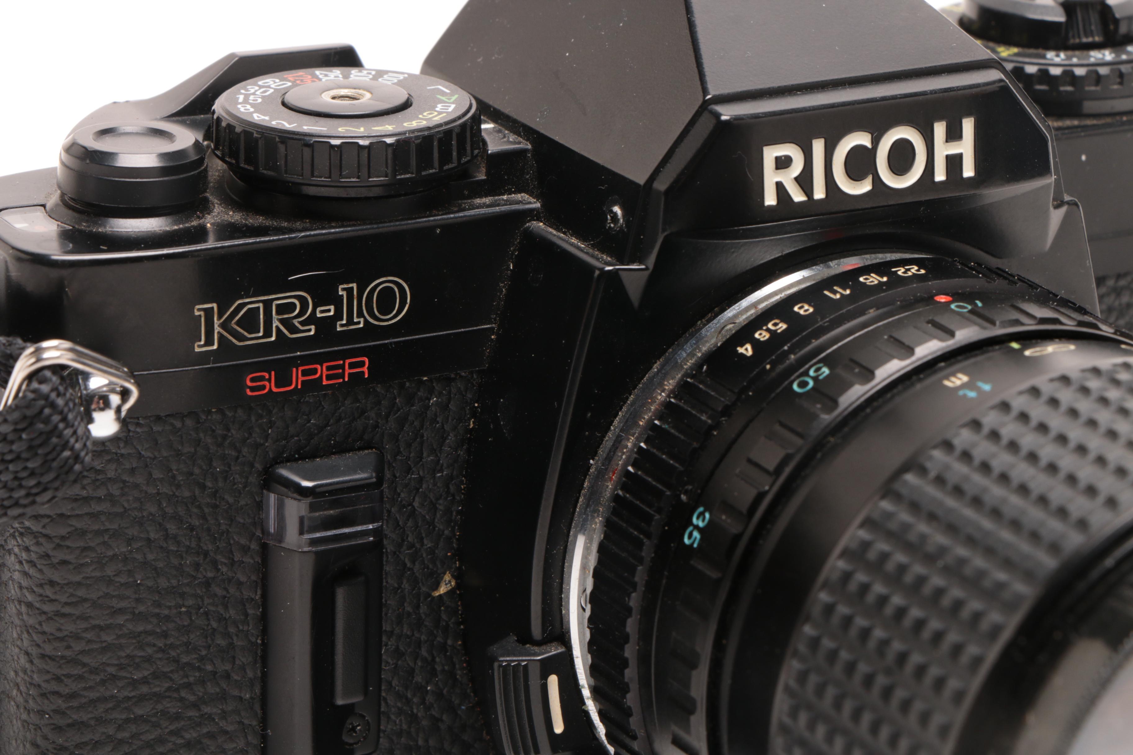 Ricoh KR-10 Super Camera with Vivitar 2600-D Flash and Case