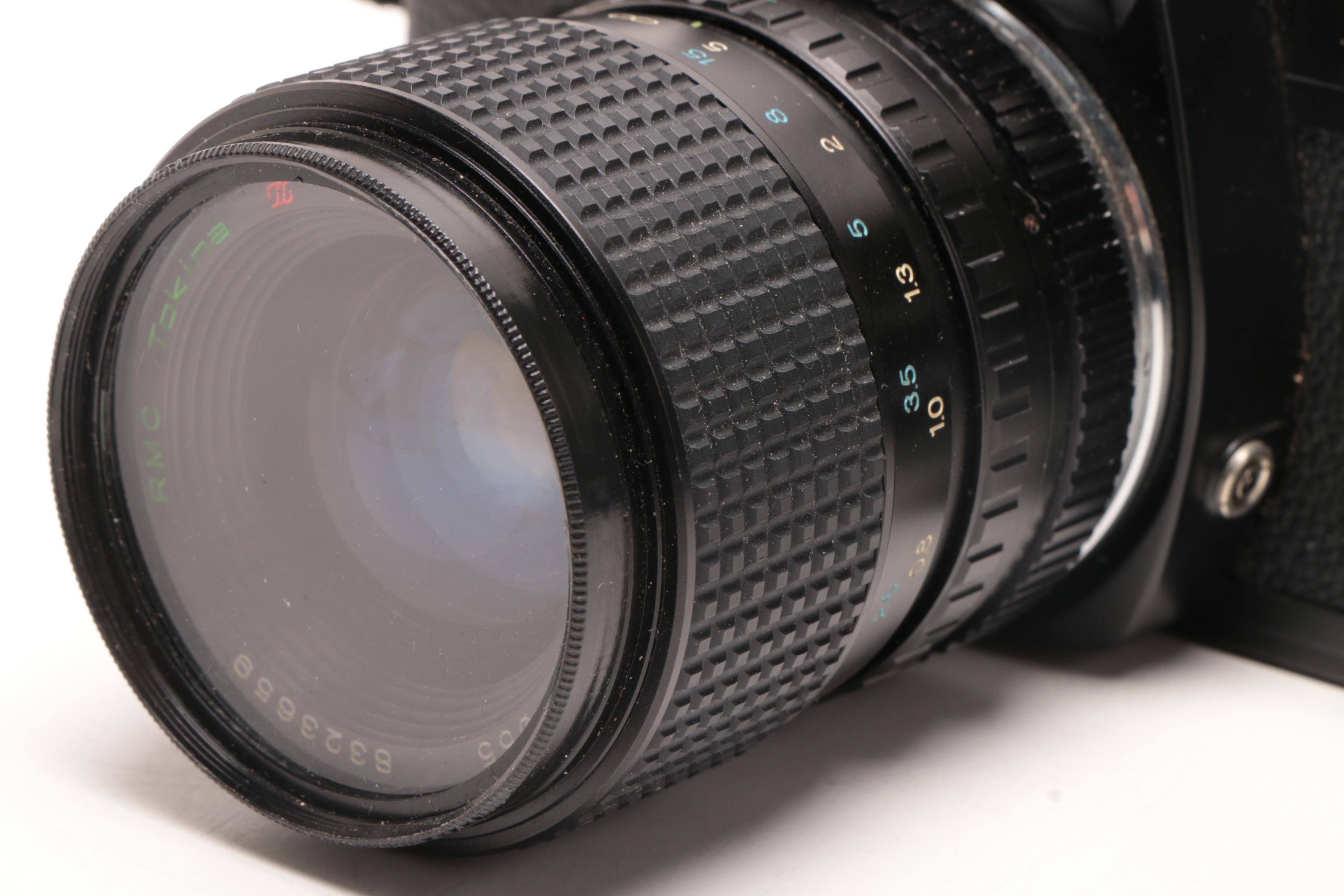 Ricoh KR-10 Super Camera with Vivitar 2600-D Flash and Case