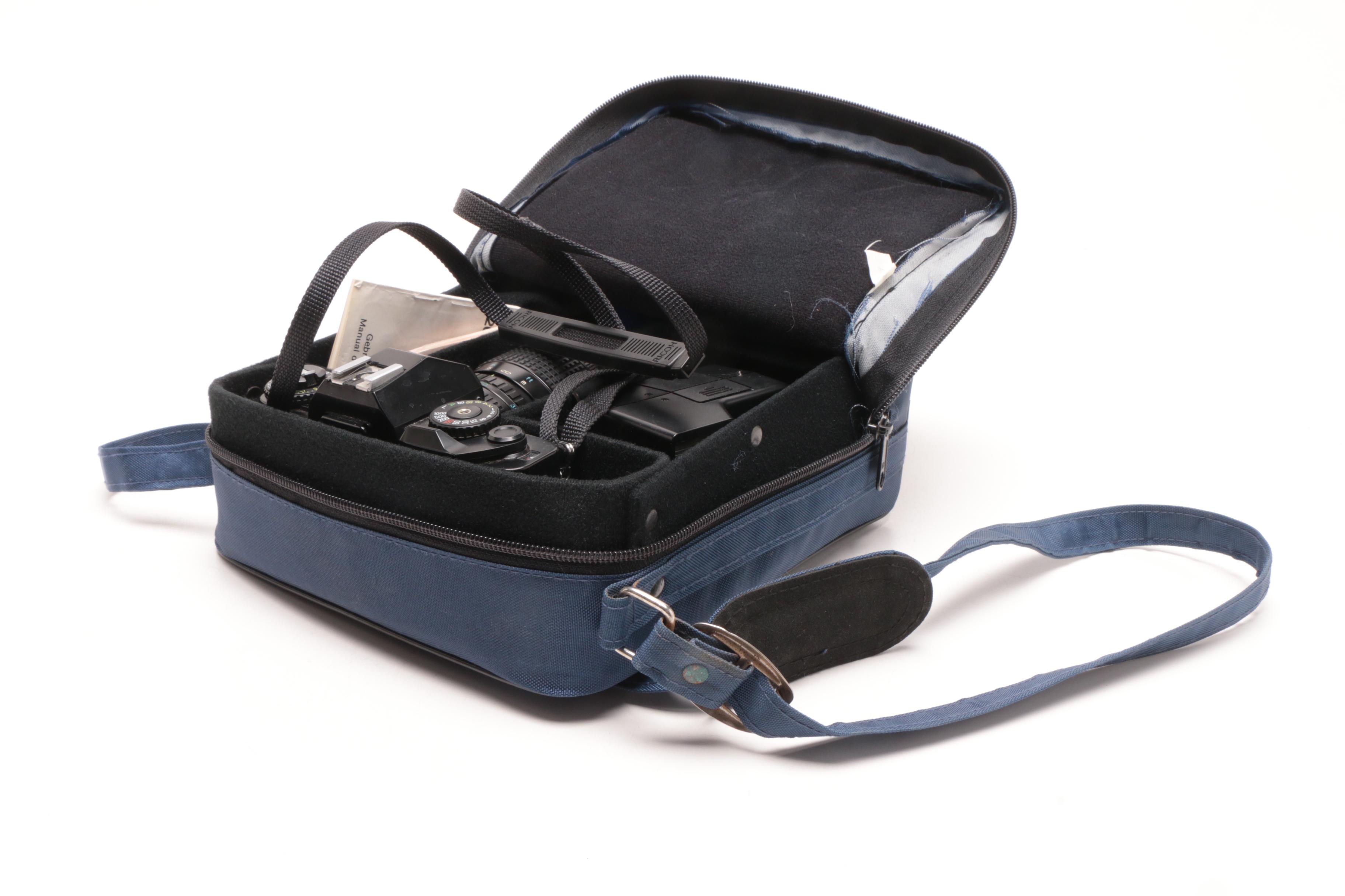 Ricoh KR-10 Super Camera with Vivitar 2600-D Flash and Case