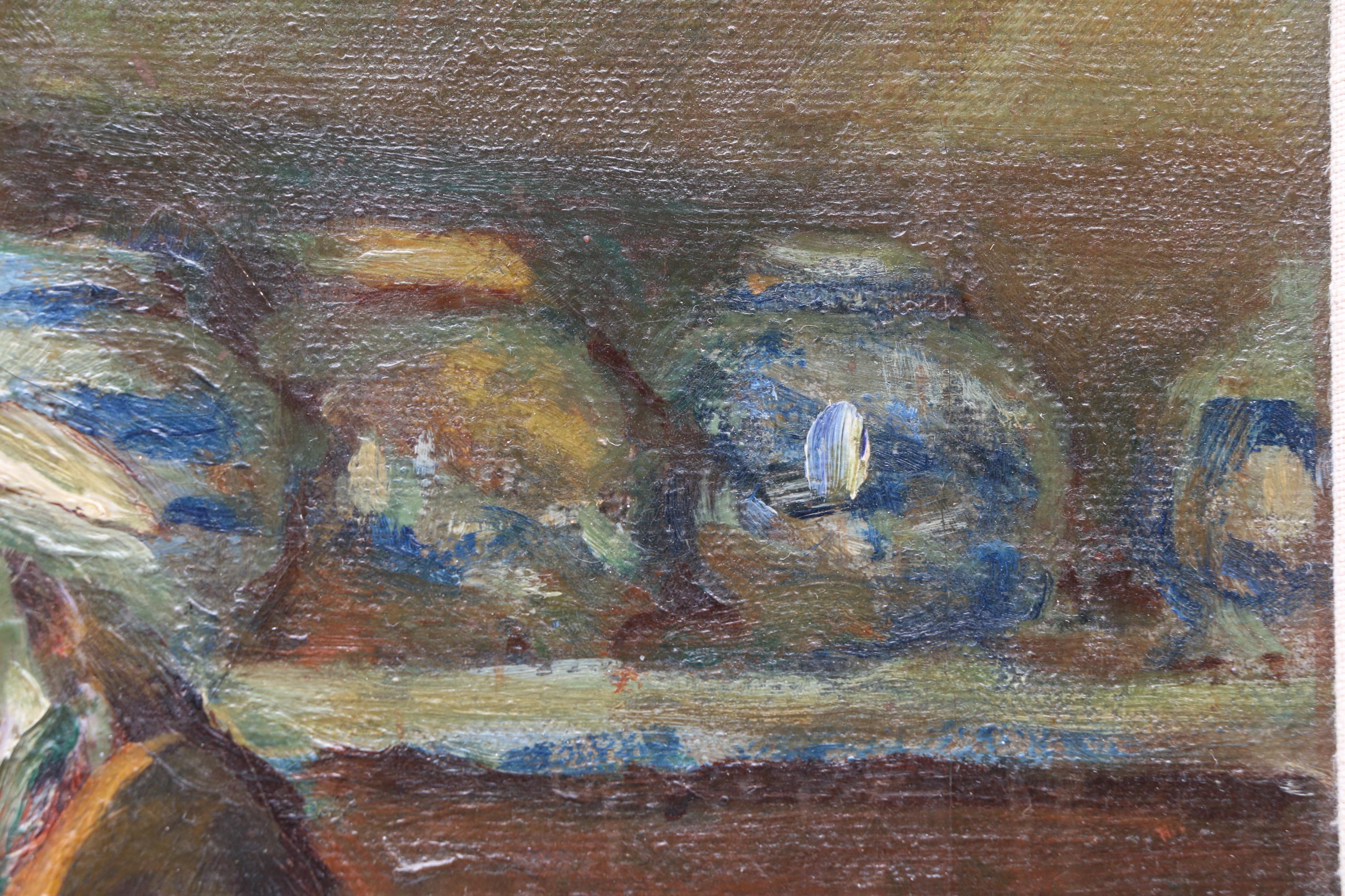 John Rettig 1923 Oil Painting of Dutch Genre Scene