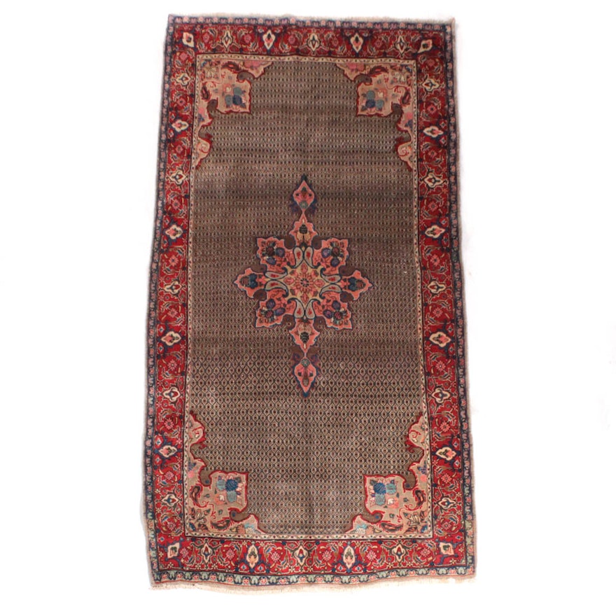 Hand-Knotted Persian Senneh Bijar Long Rug