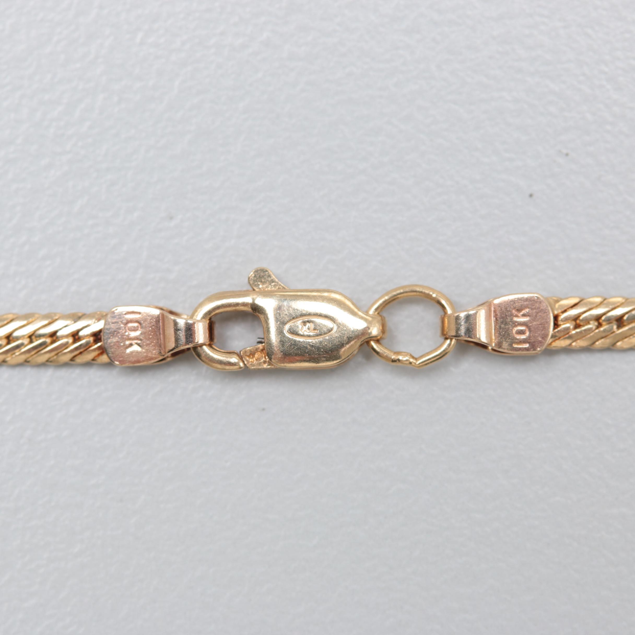 10K Yellow Gold Ruby and Diamond Necklace