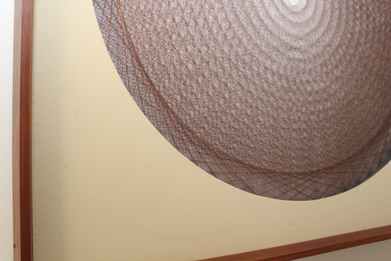 Framed Mid Century Optical Illusion String Art