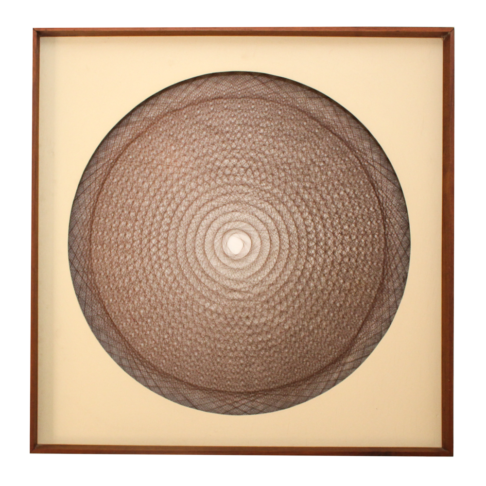 Framed Mid Century Optical Illusion String Art