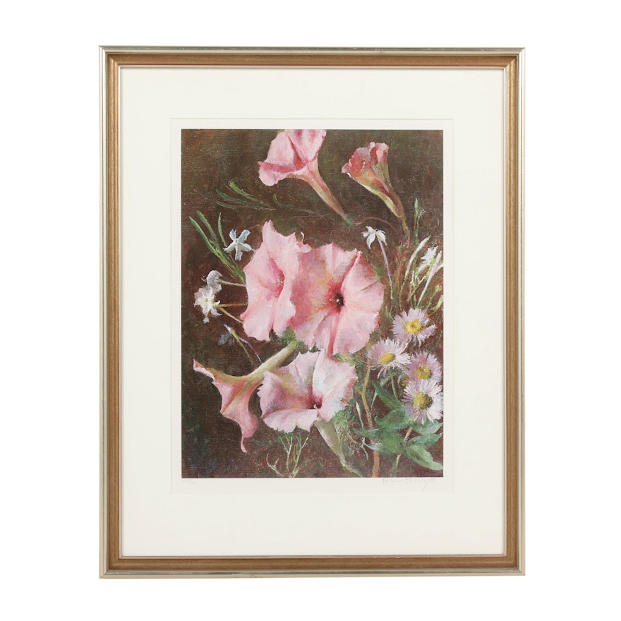 Henriette Wyeth "Pink Datura" Limited Edition Offset Lithograph