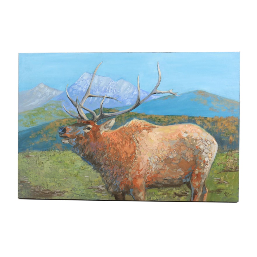 Monica Cascio Oil Painting "Big Sky Elk"