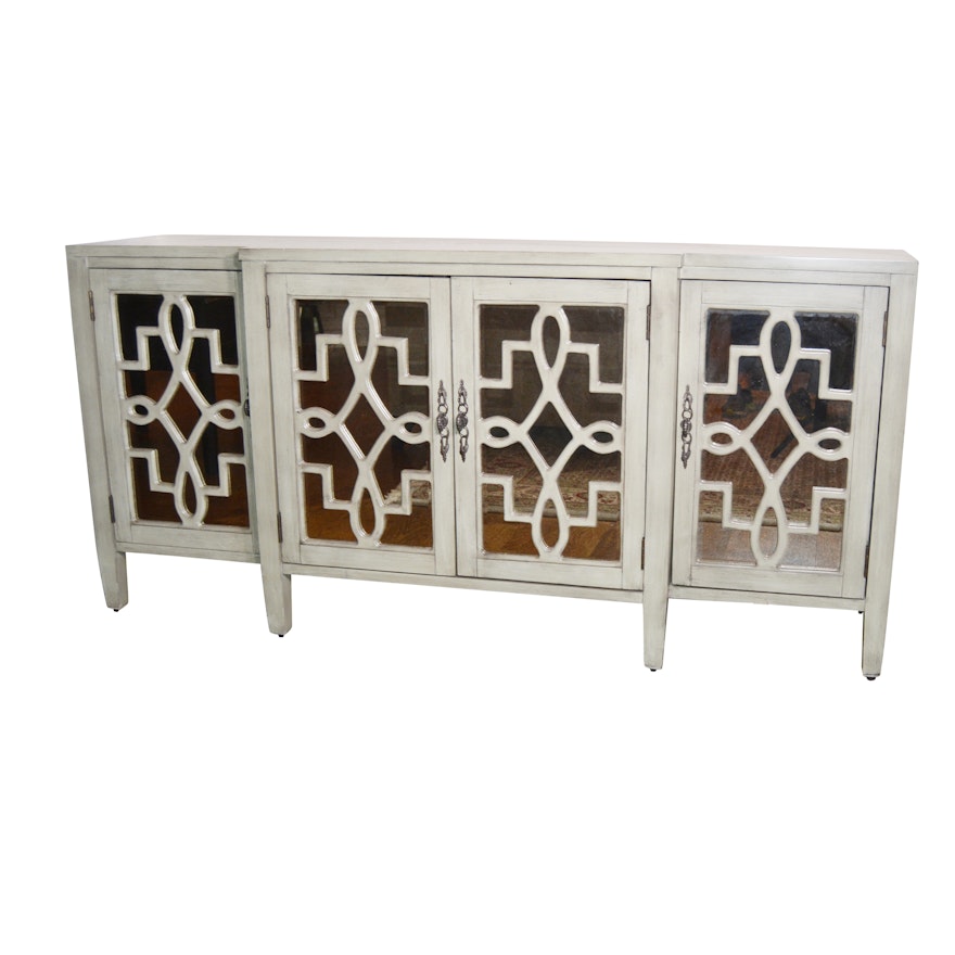 Moroccan Influenced Mirror Front Credenza/Media Cabinet