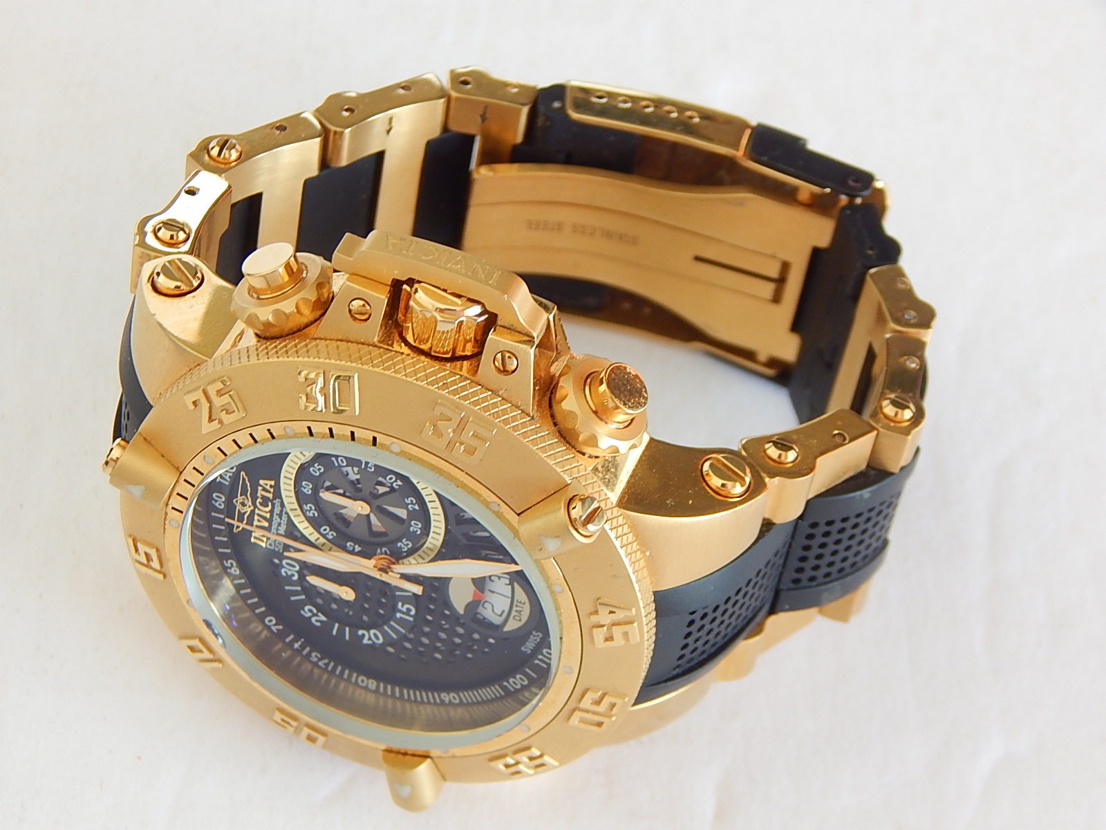 Invicta Gold-Tone Chronograph Swiss Made Subaqua Noma III Watch