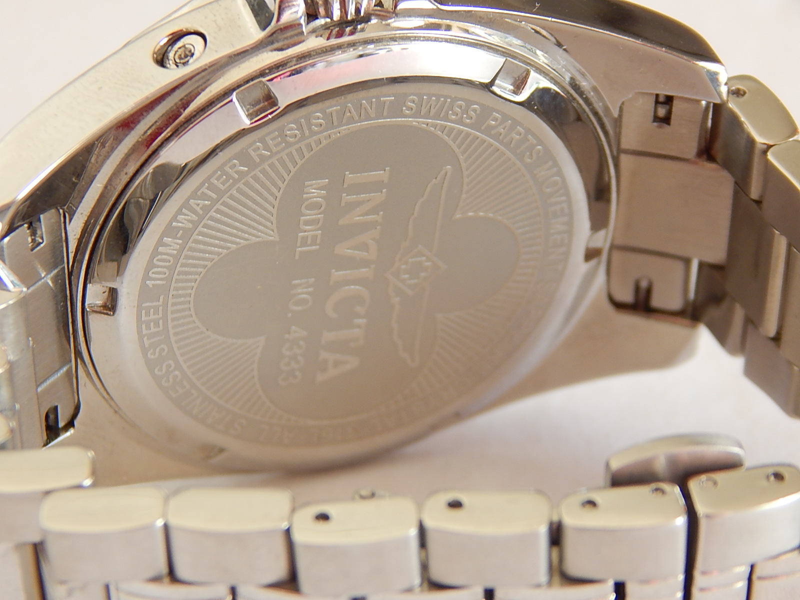 Invicta Silver-Tone Atlantis MOP Stainless Steel Watch Model 4333