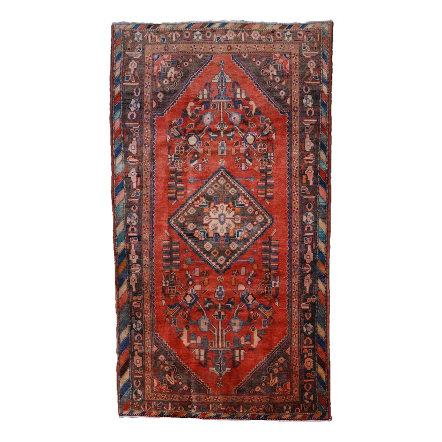 Hand-Knotted Persian Malayer Wool Rug