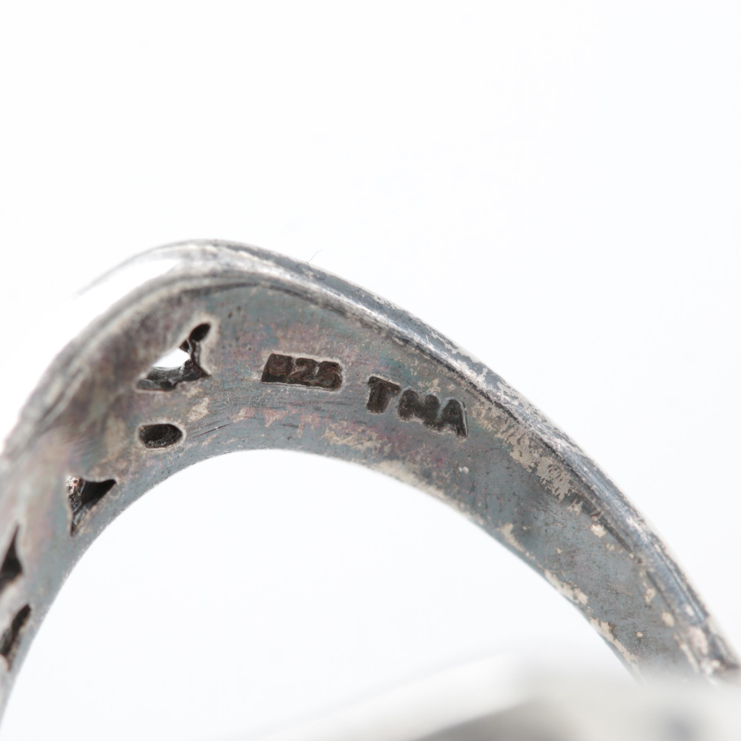 Sterling Silver Ring, Silver Tone Money Clip with Turquoise and Coral