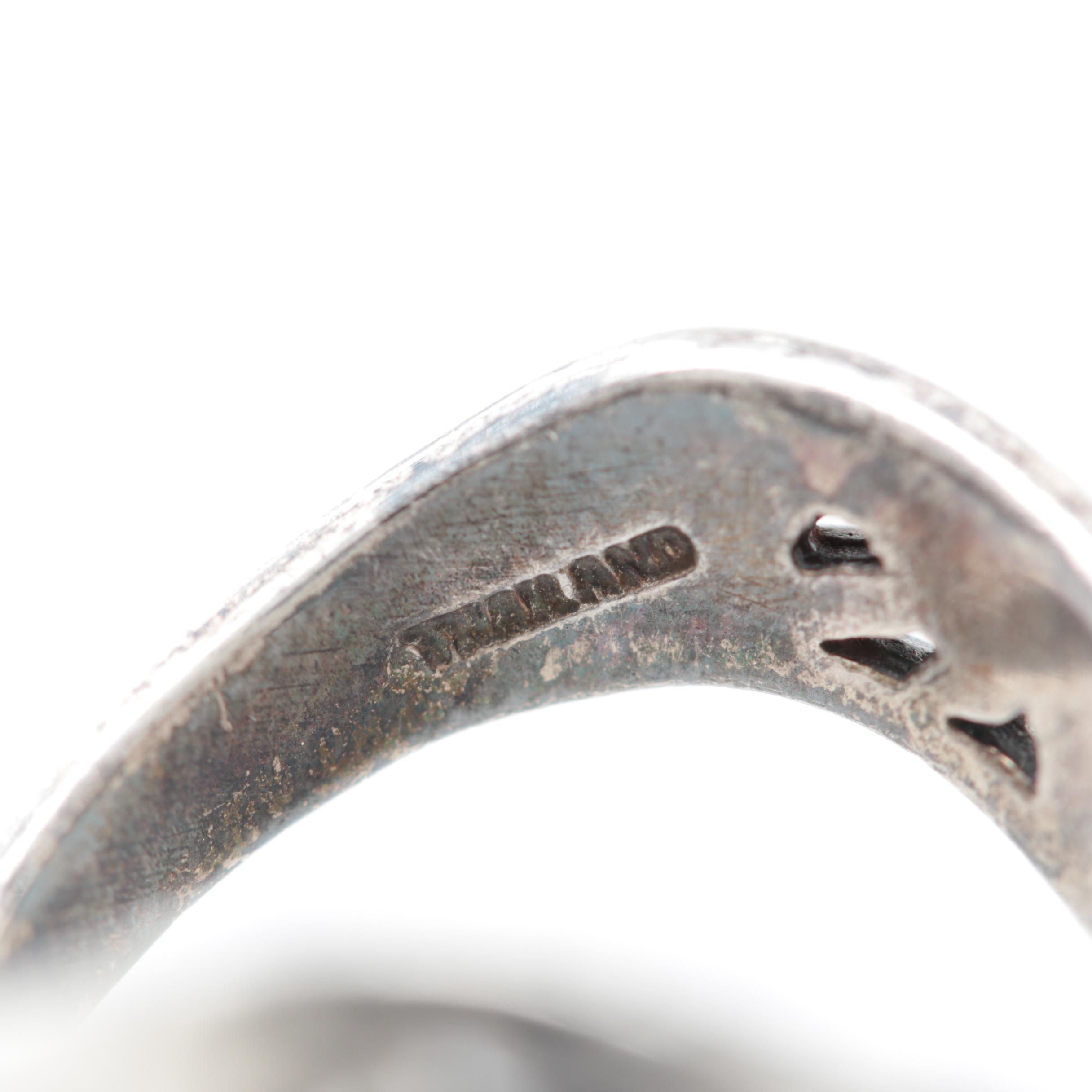 Sterling Silver Ring, Silver Tone Money Clip with Turquoise and Coral