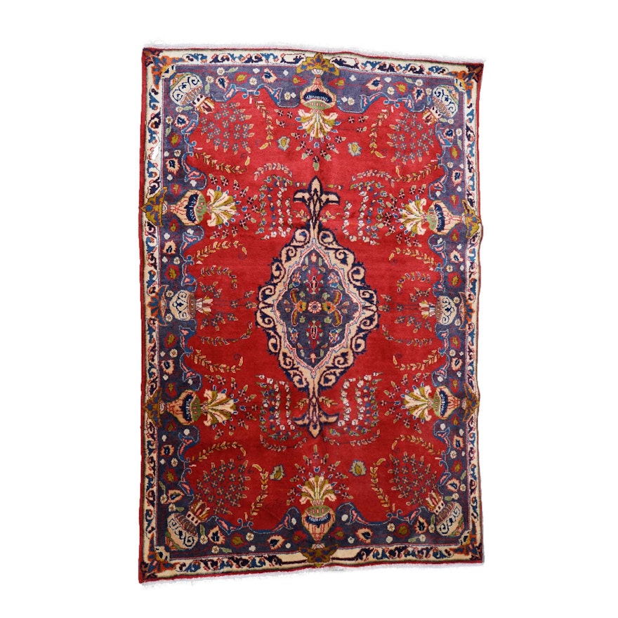 Hand-Knotted Persian Tabriz Wool Rug