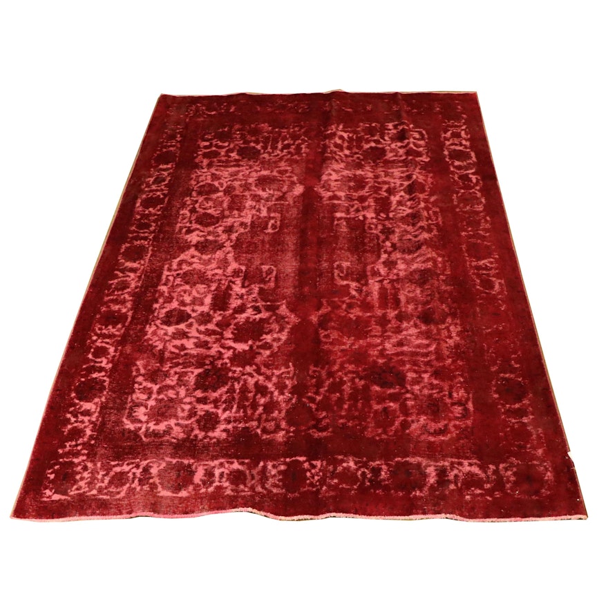 Power-Loomed Overdyed Persian-Style Wool Room Sized Rug