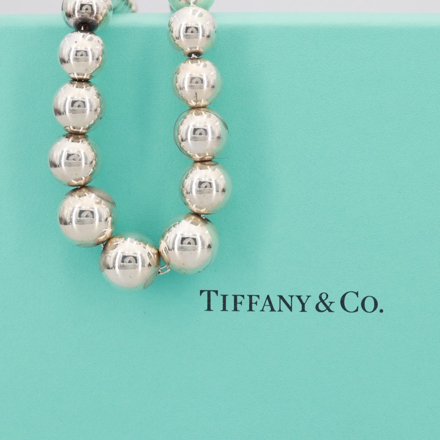 Tiffany & Co. Sterling Silver Graduating Beaded Necklace