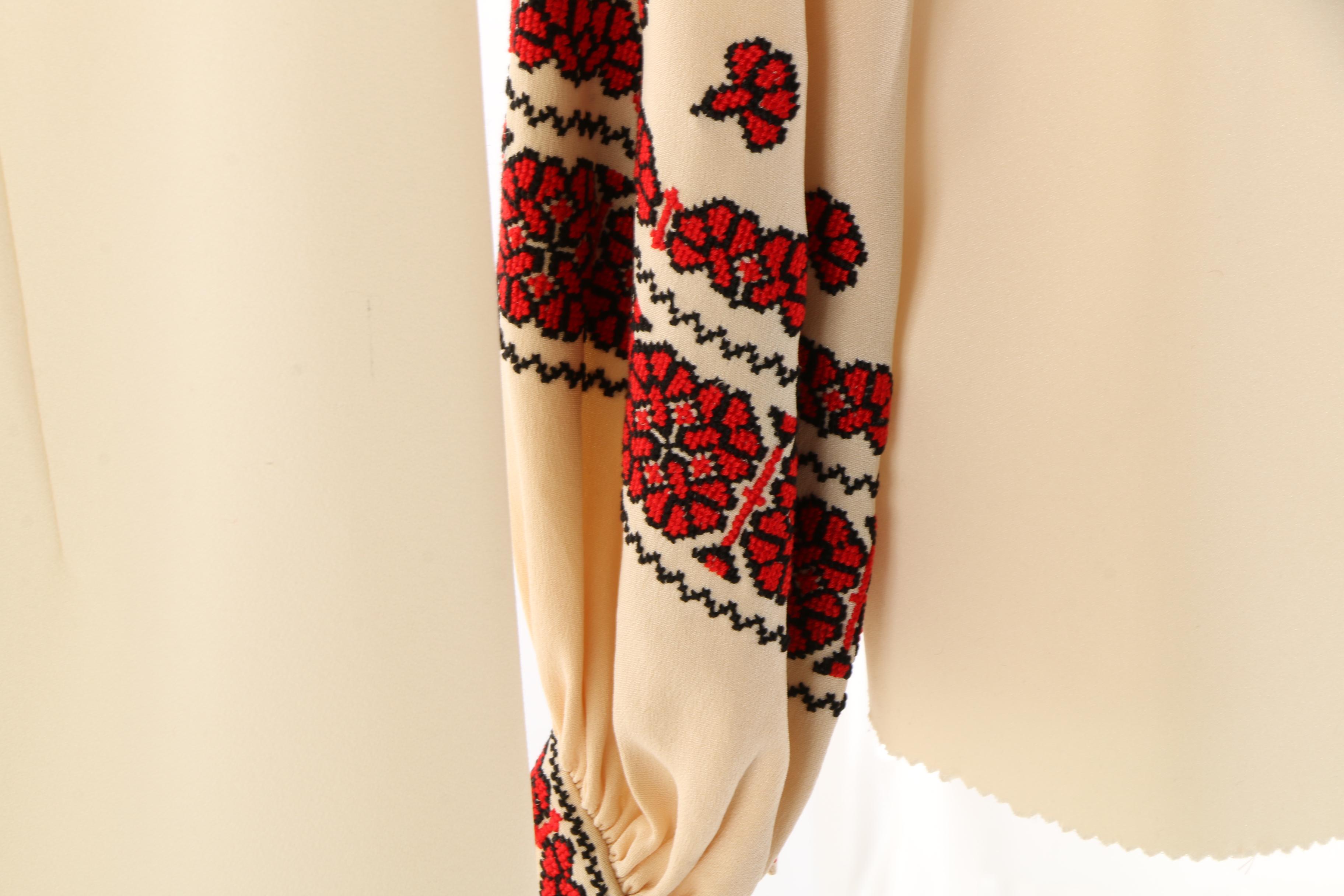 Vintage Shift Dress and Blouse with Eastern European Style Embroidery