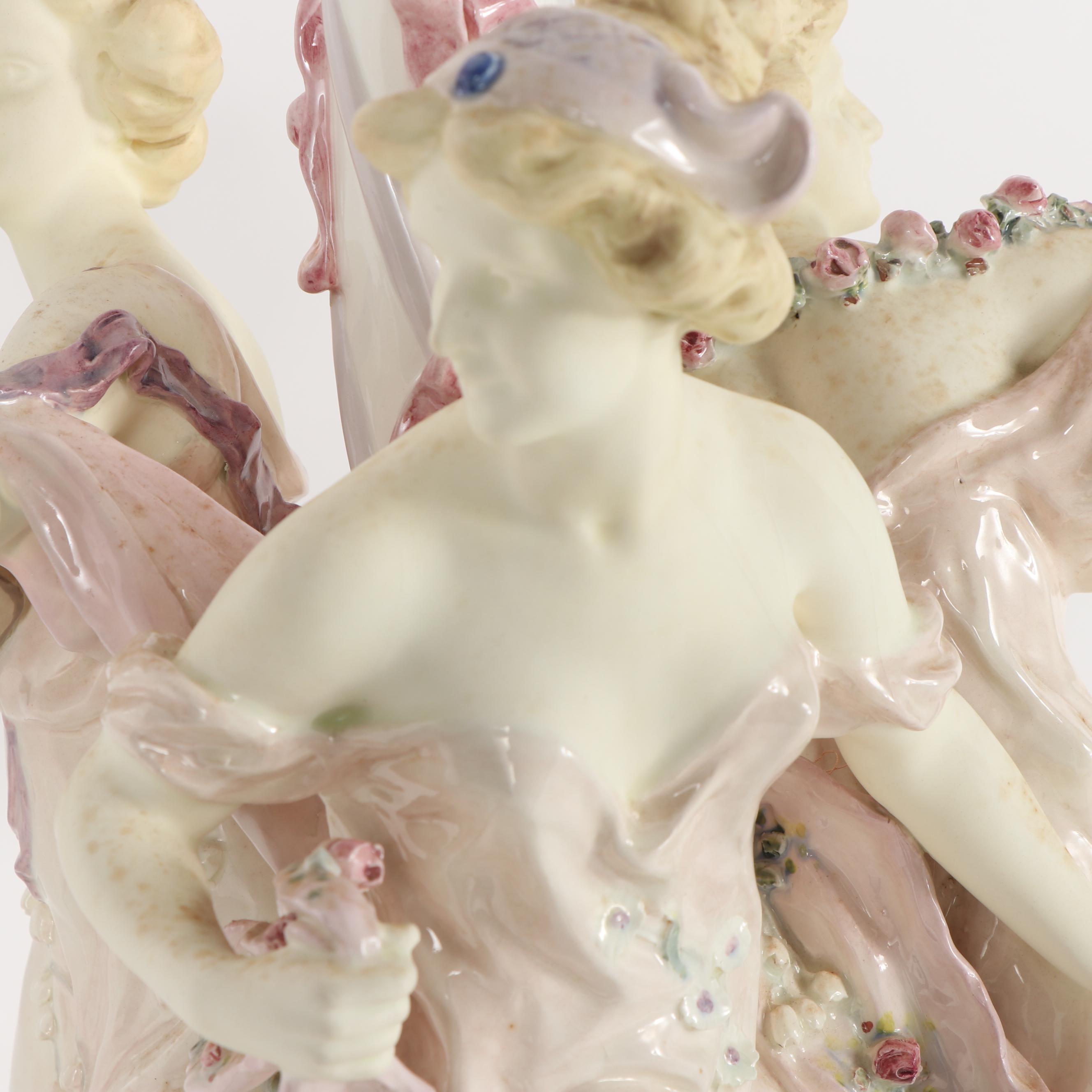 Early 20th Century Vienna Faience Schauer Porcelain Table Lamp