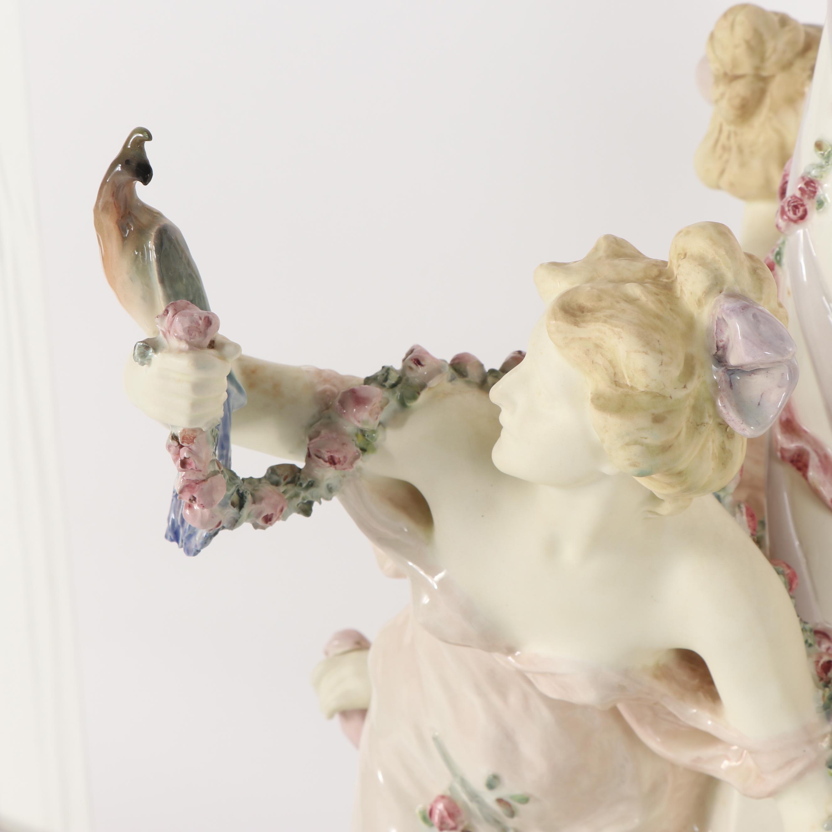 Early 20th Century Vienna Faience Schauer Porcelain Table Lamp