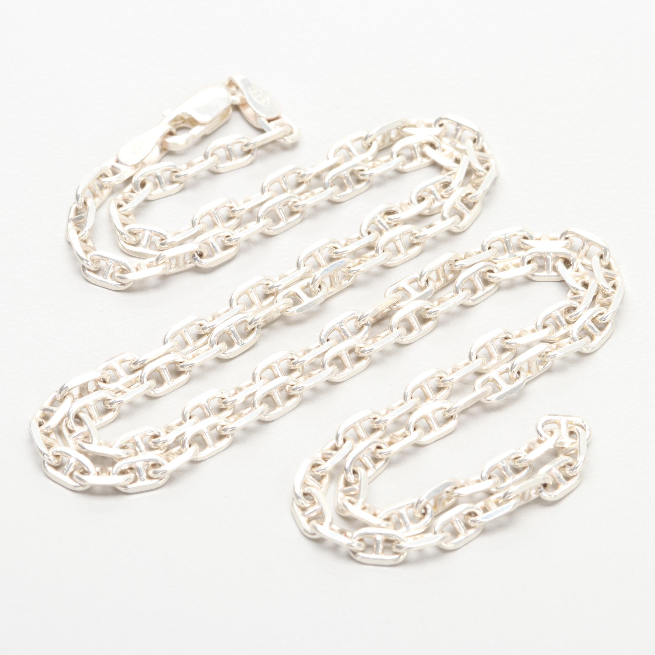 Sterling Silver Anchor Chain Necklace