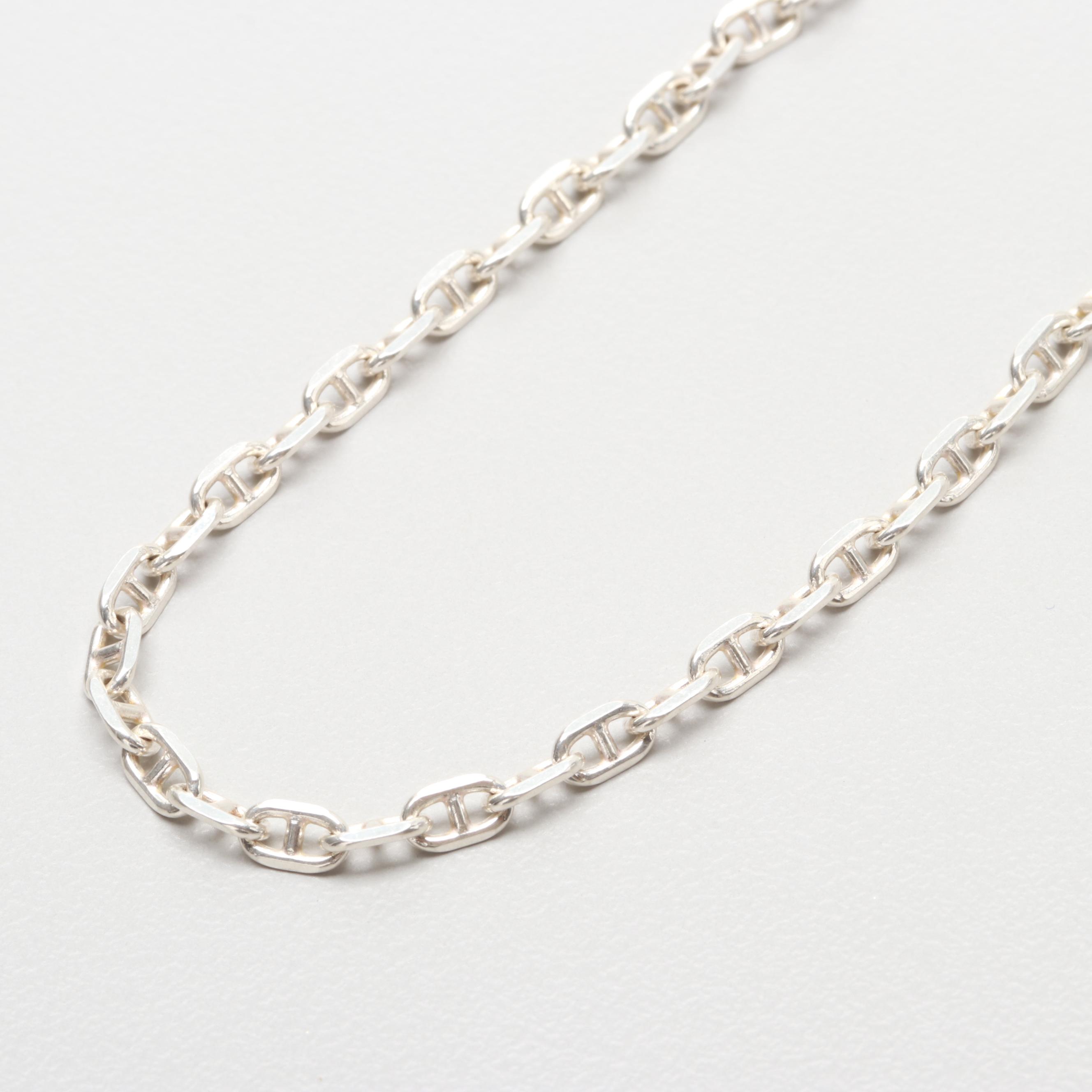 Sterling Silver Anchor Chain Necklace