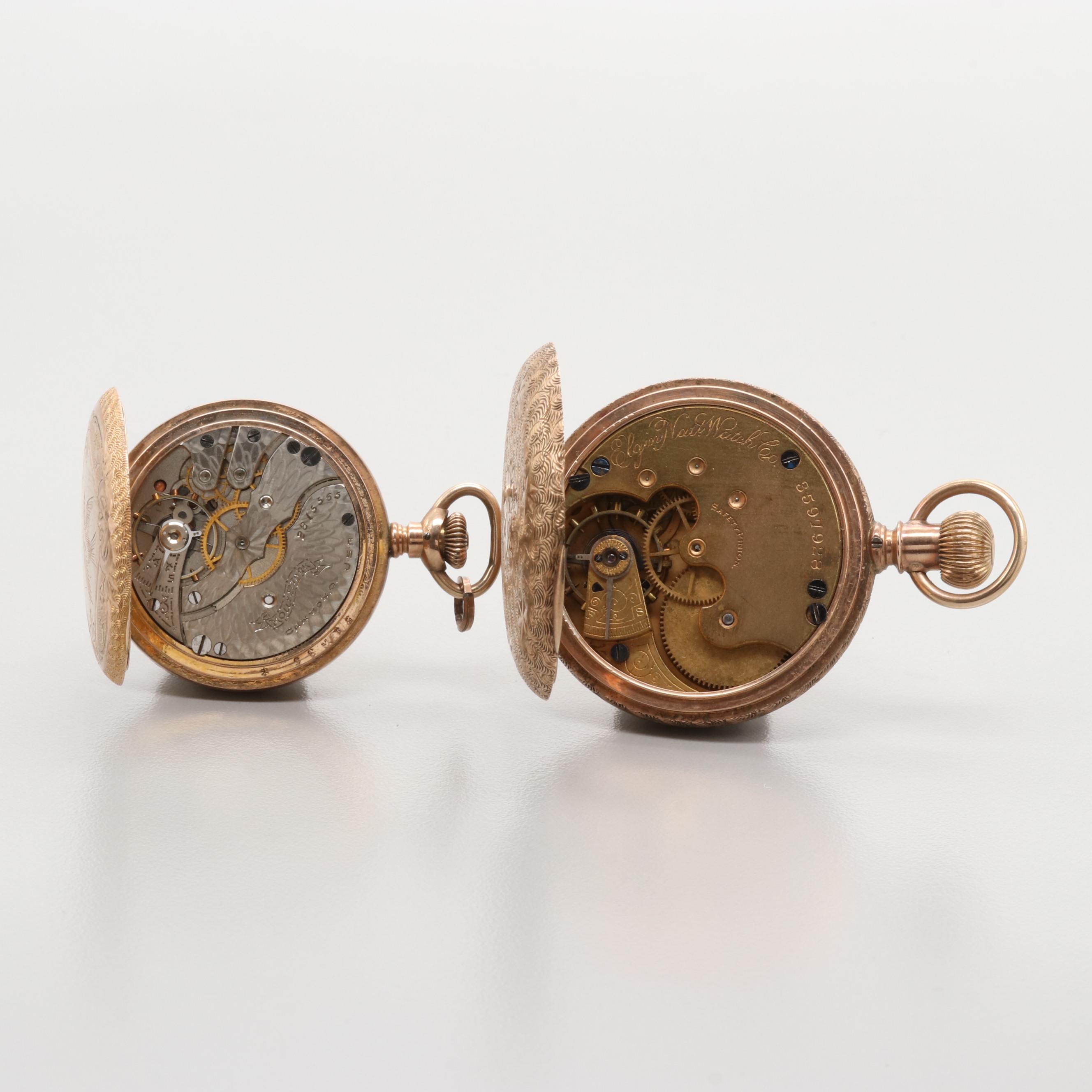 Hampden and Elgin Hunter Case Pocket Watches