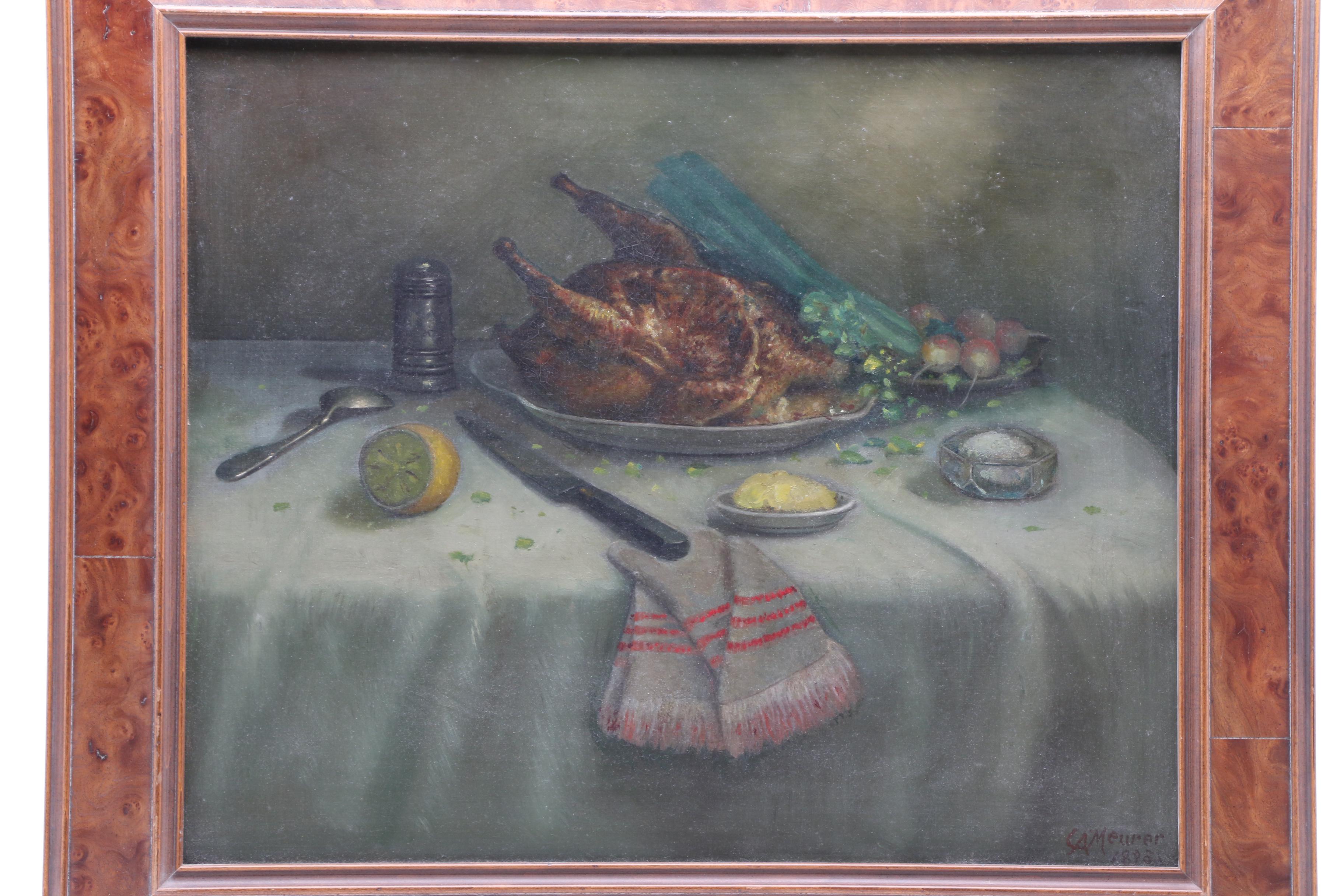 Charles Alfred Meurer 1895 Still Life Oil Painting