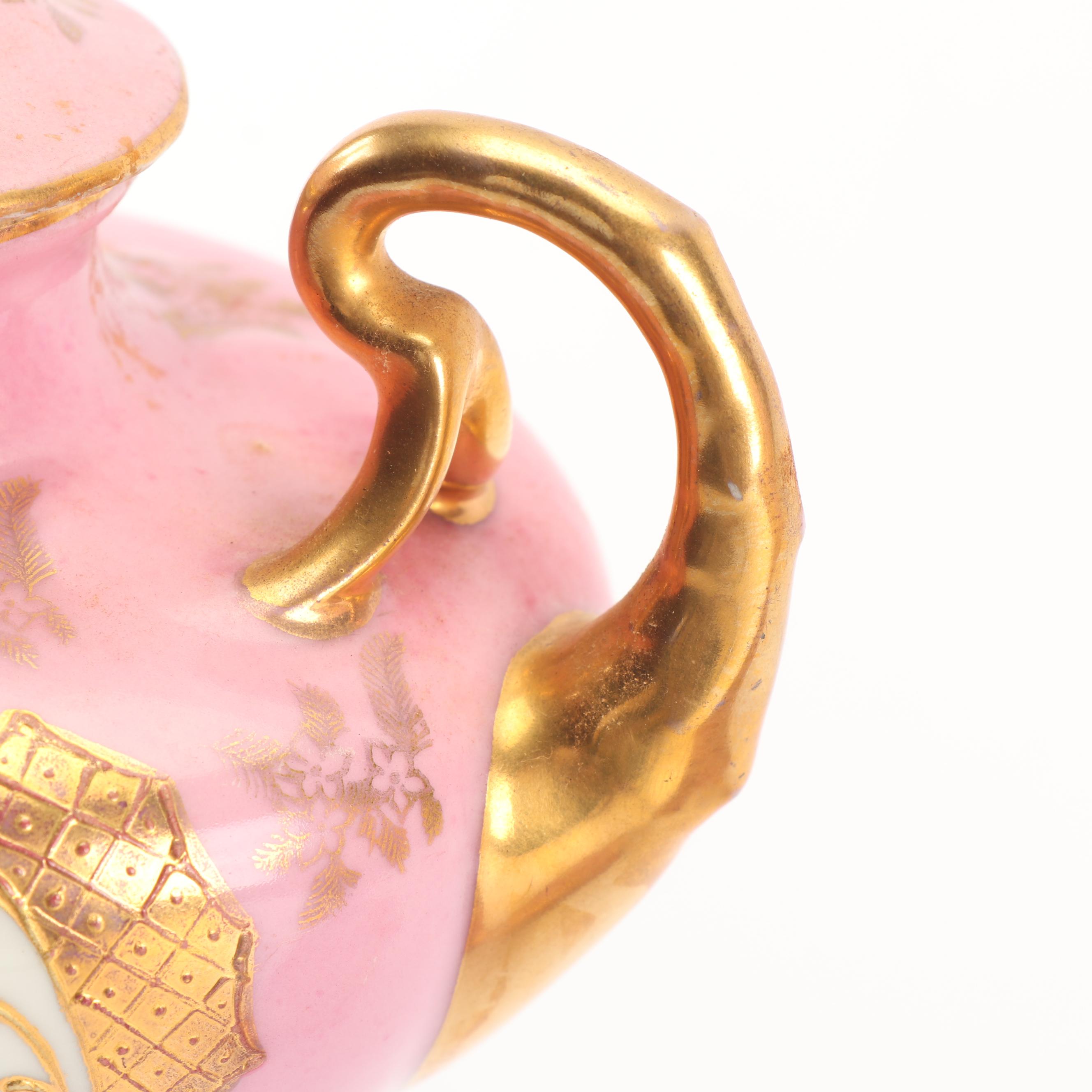 Ackermann and Fritze Royal Vienna Style Porcelain Mantel Urns, Mid-19th Century