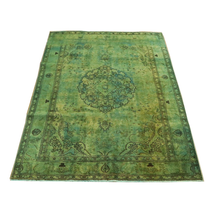 Power-Loomed Overdyed Persian-Style Wool Rug