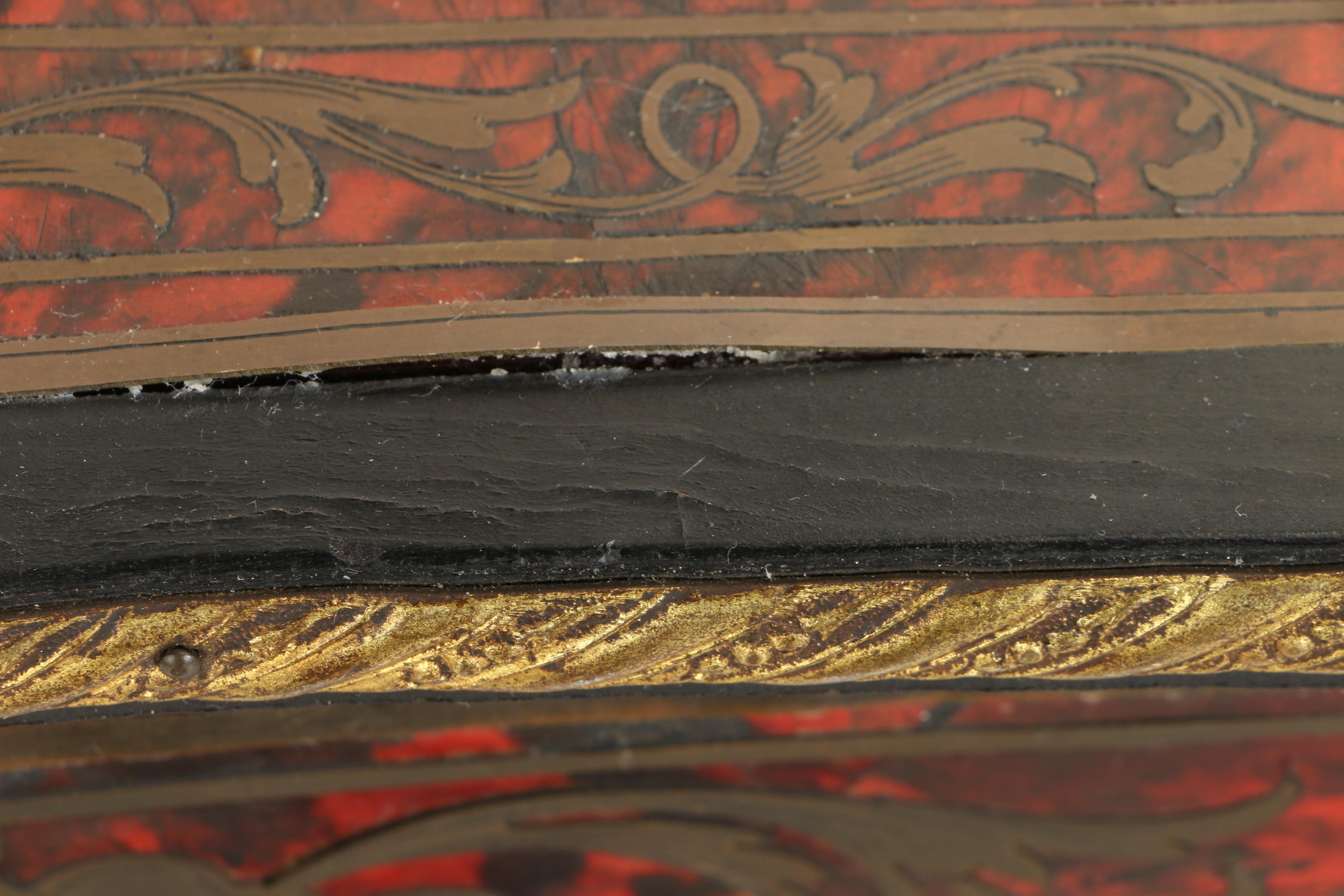 Napoleon III Brass-Inlaid, Red Tortoiseshell, and Ebonized Jardinaire Stand