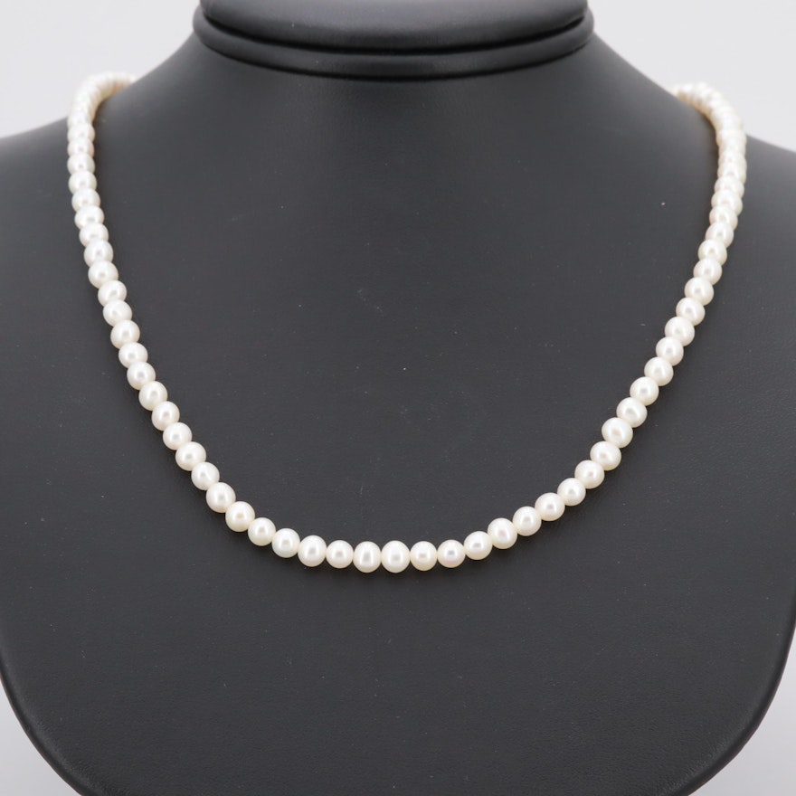 14K Yellow Gold Cultured Pearl Necklace