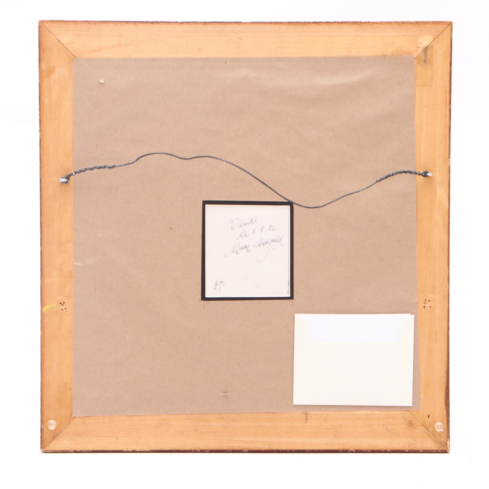 Marc Chagall 1973 Color Lithograph "David - Carte d'Invitation"