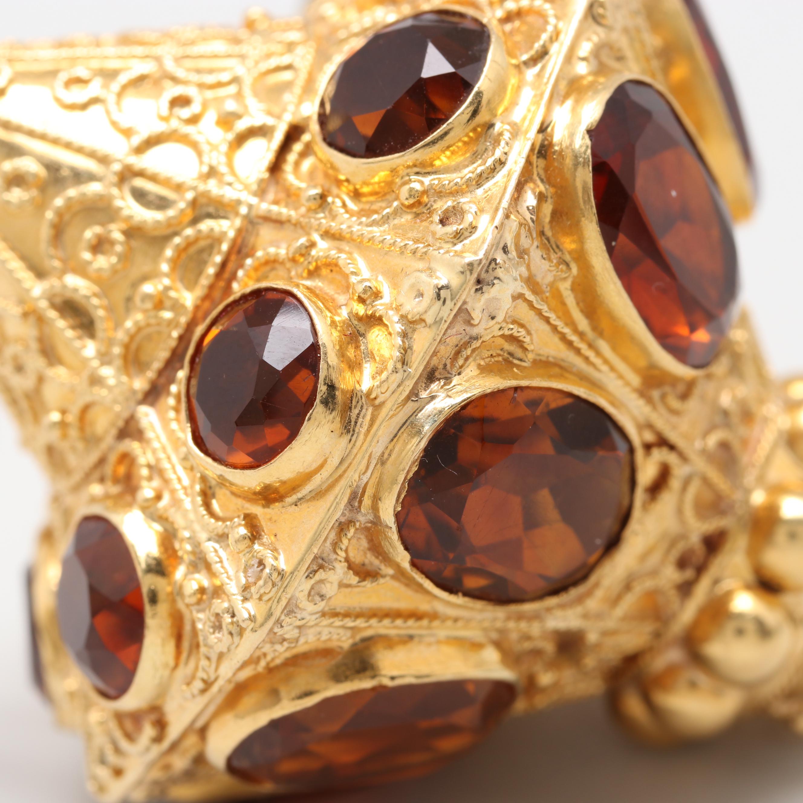 18K Yellow Gold Citrine Pendant