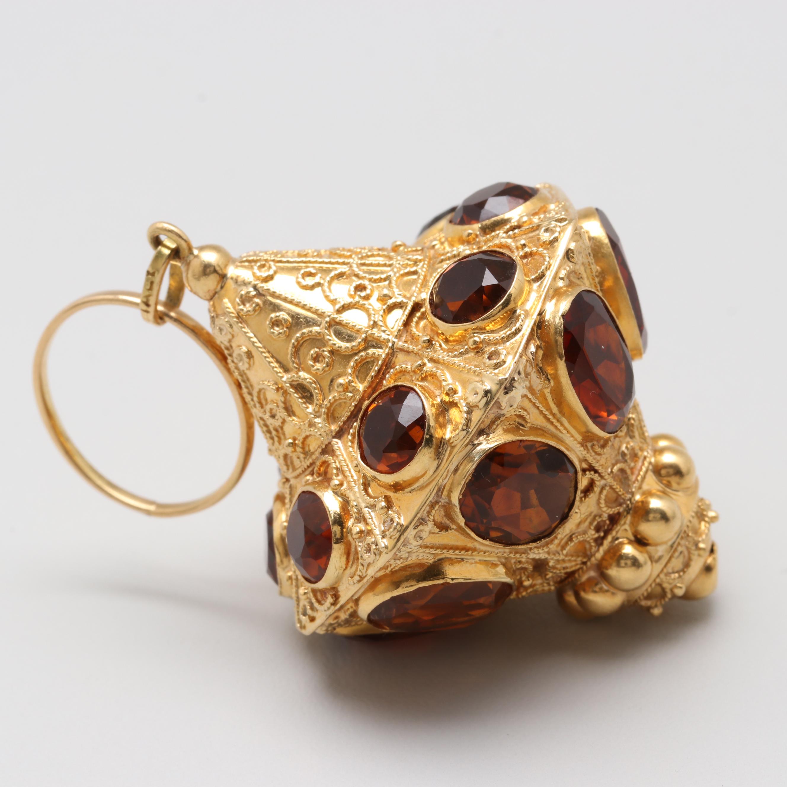 18K Yellow Gold Citrine Pendant