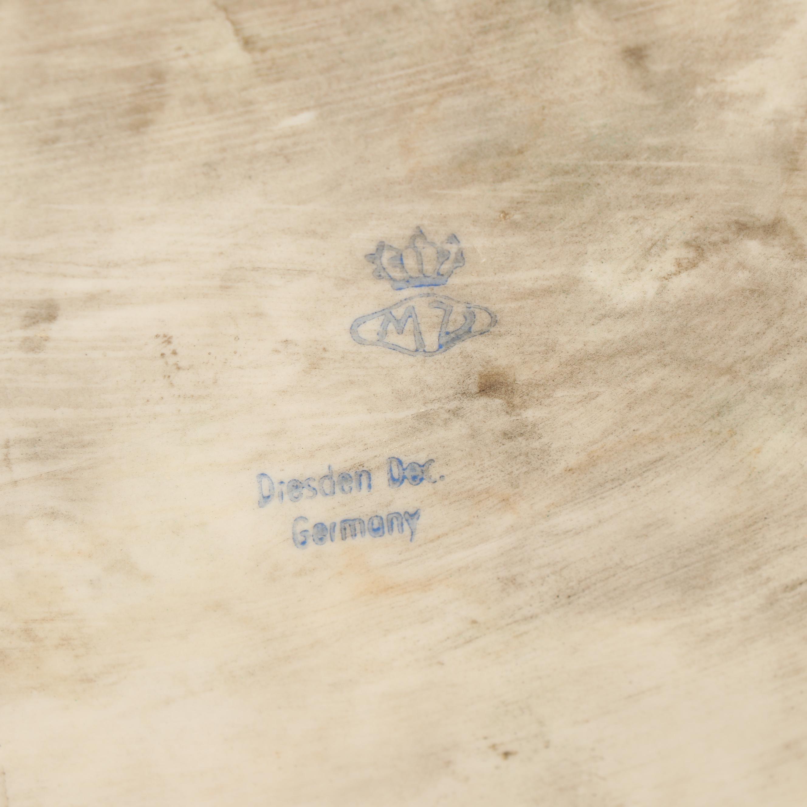 Muller Volkstedt Porcelain Tableau Centerpiece, Late 19th to Early 20th Century