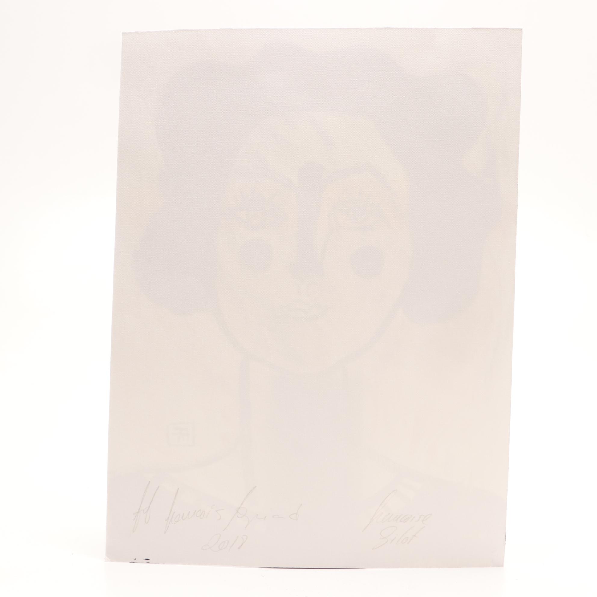 Francois Aguiard 2018 Acrylic Stylized Portrait Painting "Françoise Gilot"