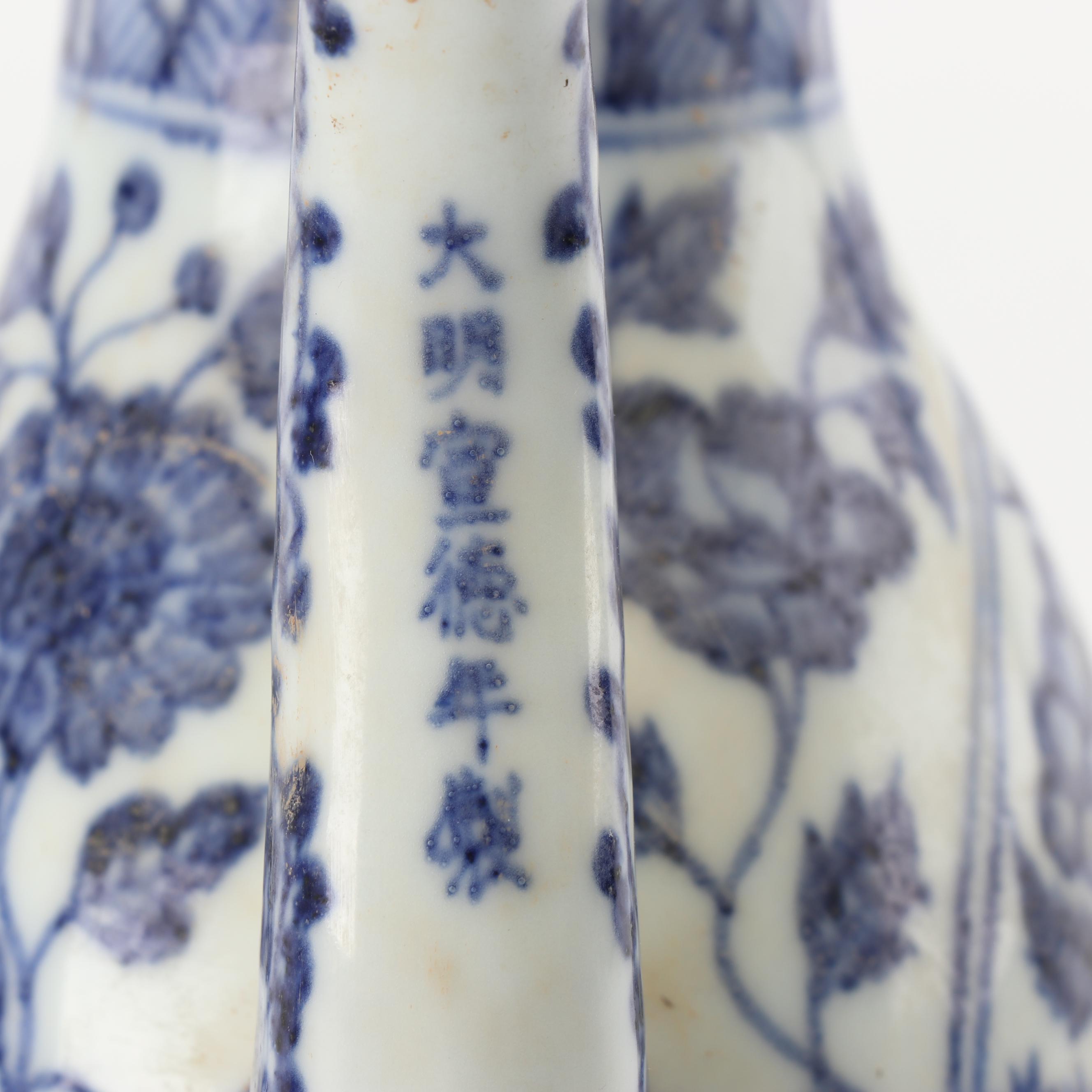 Chinese Hand-Painted Blue and White Ginger Jar and Tea Pot