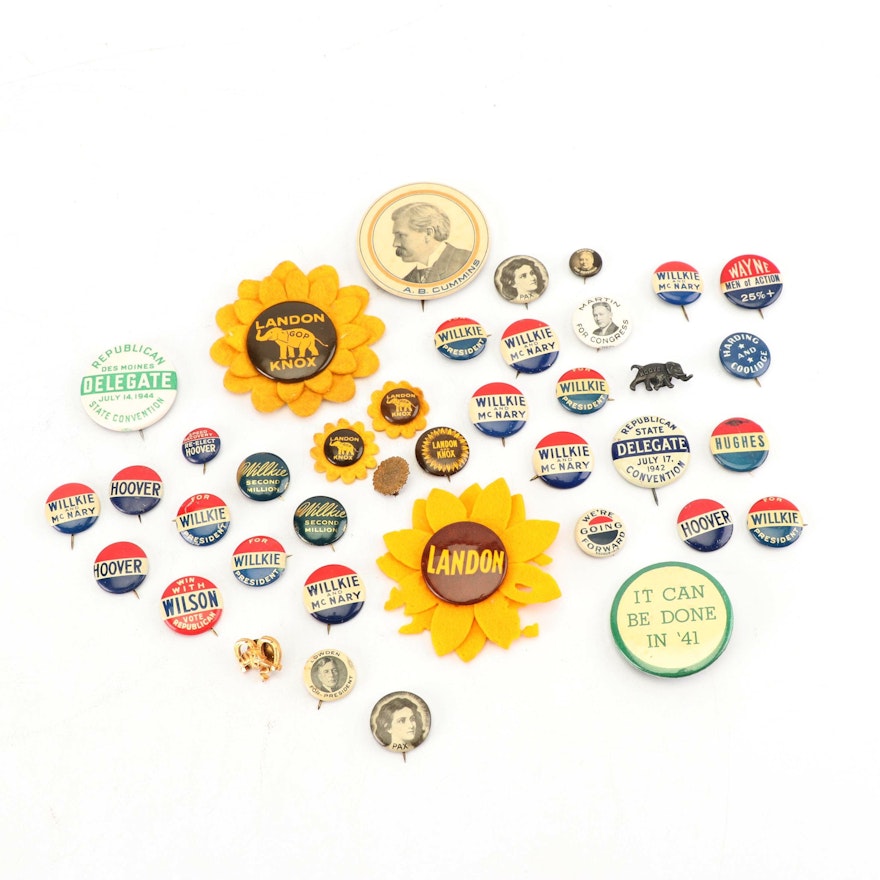 Archive of the Wesley Garner Family of Iowa, Mid 20th Century Campaign Pins